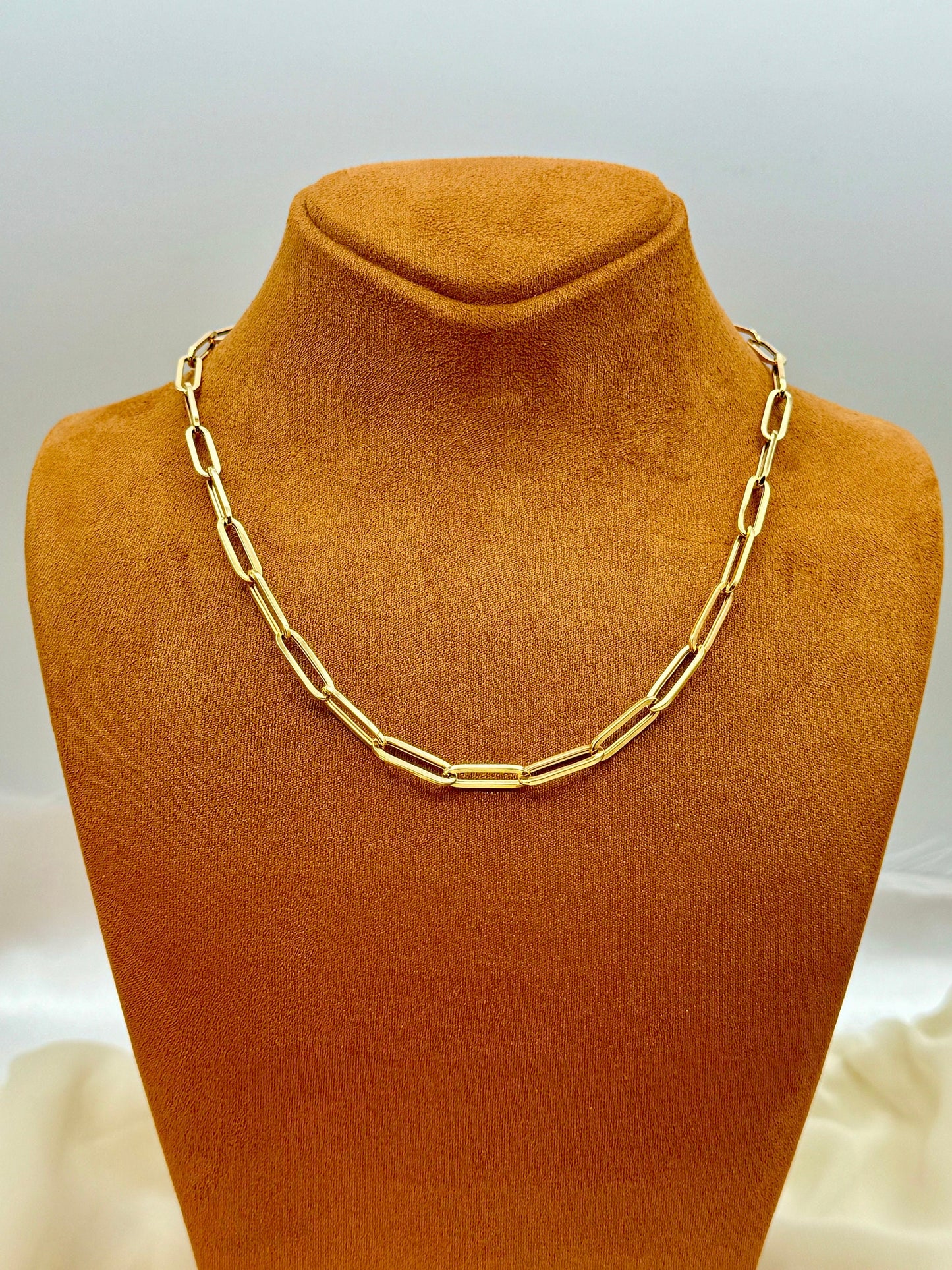 Gold paperclip necklace