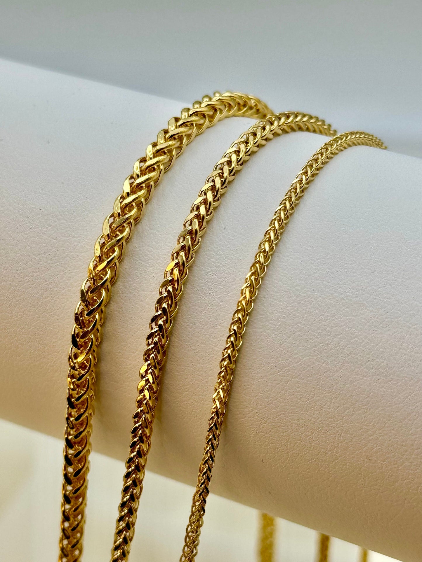 Chaîne Franco en or 18 carats, collier queue de renard, chaîne en or tendance, or véritable 18 carats, pour lui et elle, cadeau d'anniversaire.