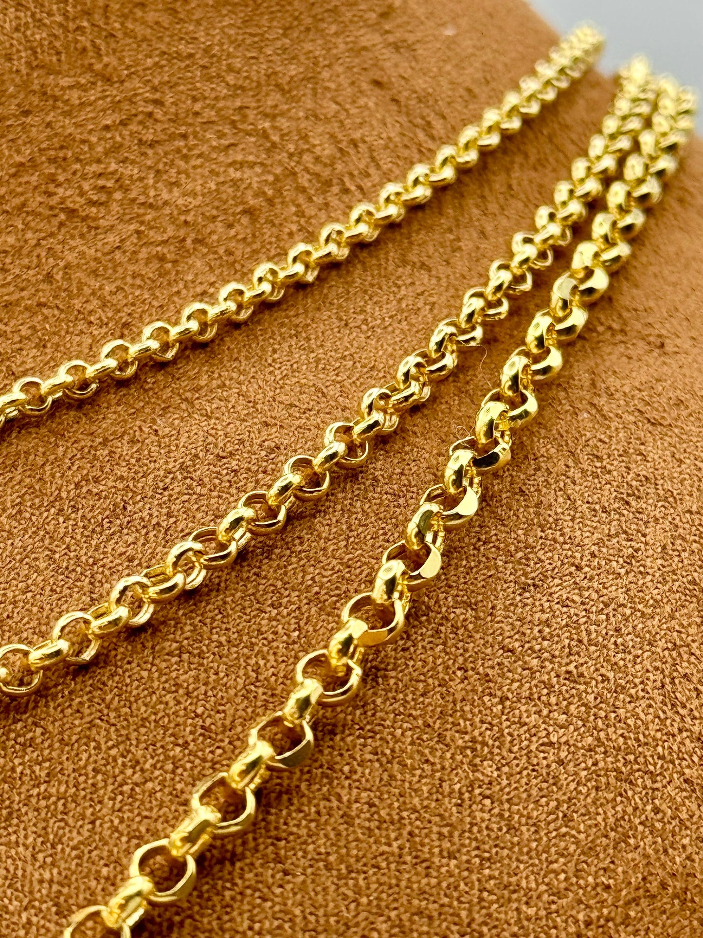 Collier chaîne rolo en or 14 carats – Chaîne intemporelle pour homme et femme | Cadeau d'anniversaire idéal