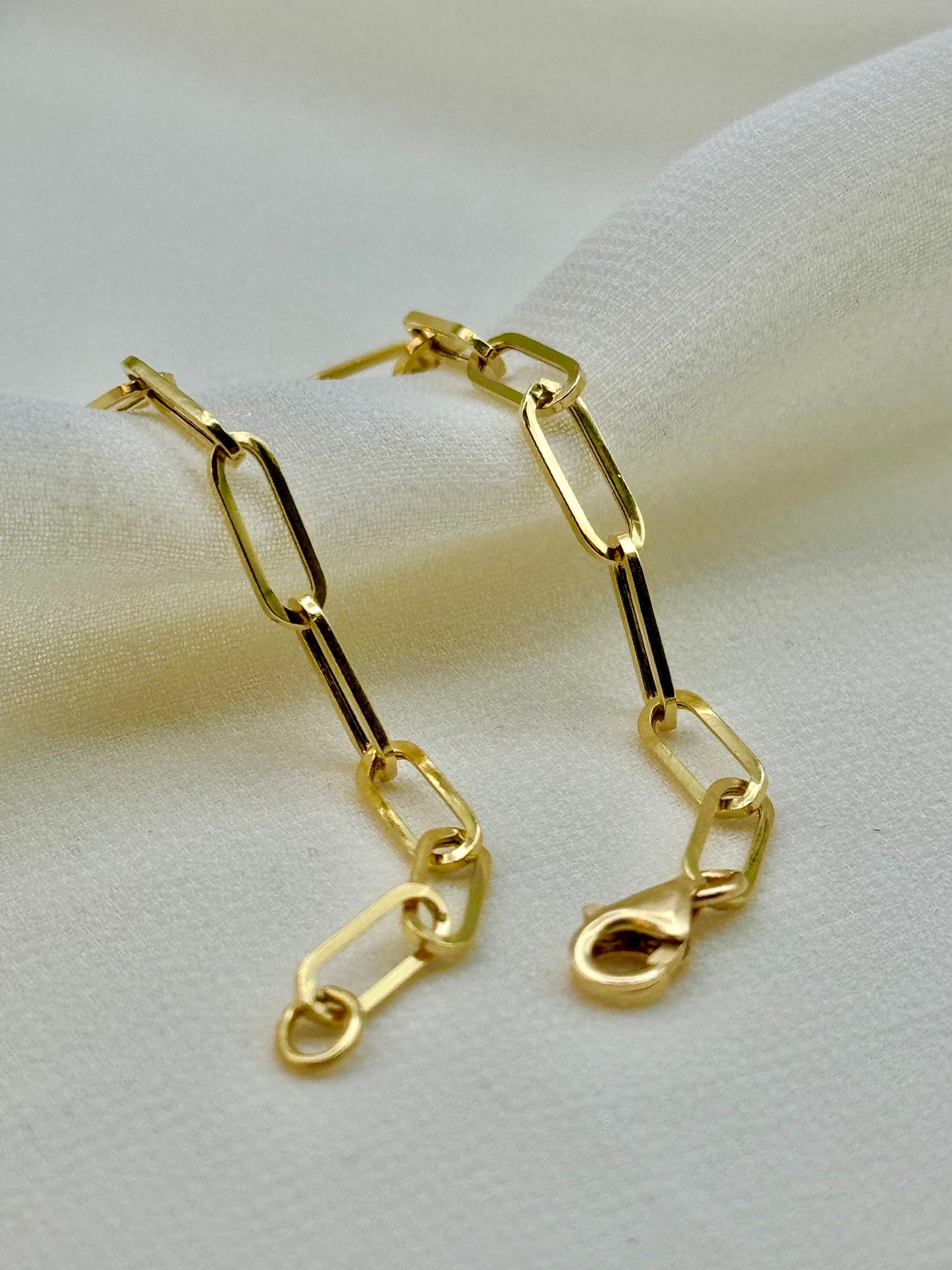 Bracelet trombone en or 18 carats, maillon ovale moyen, pour femme, petite amie, maman, cadeau d'anniversaire ou de mariage
