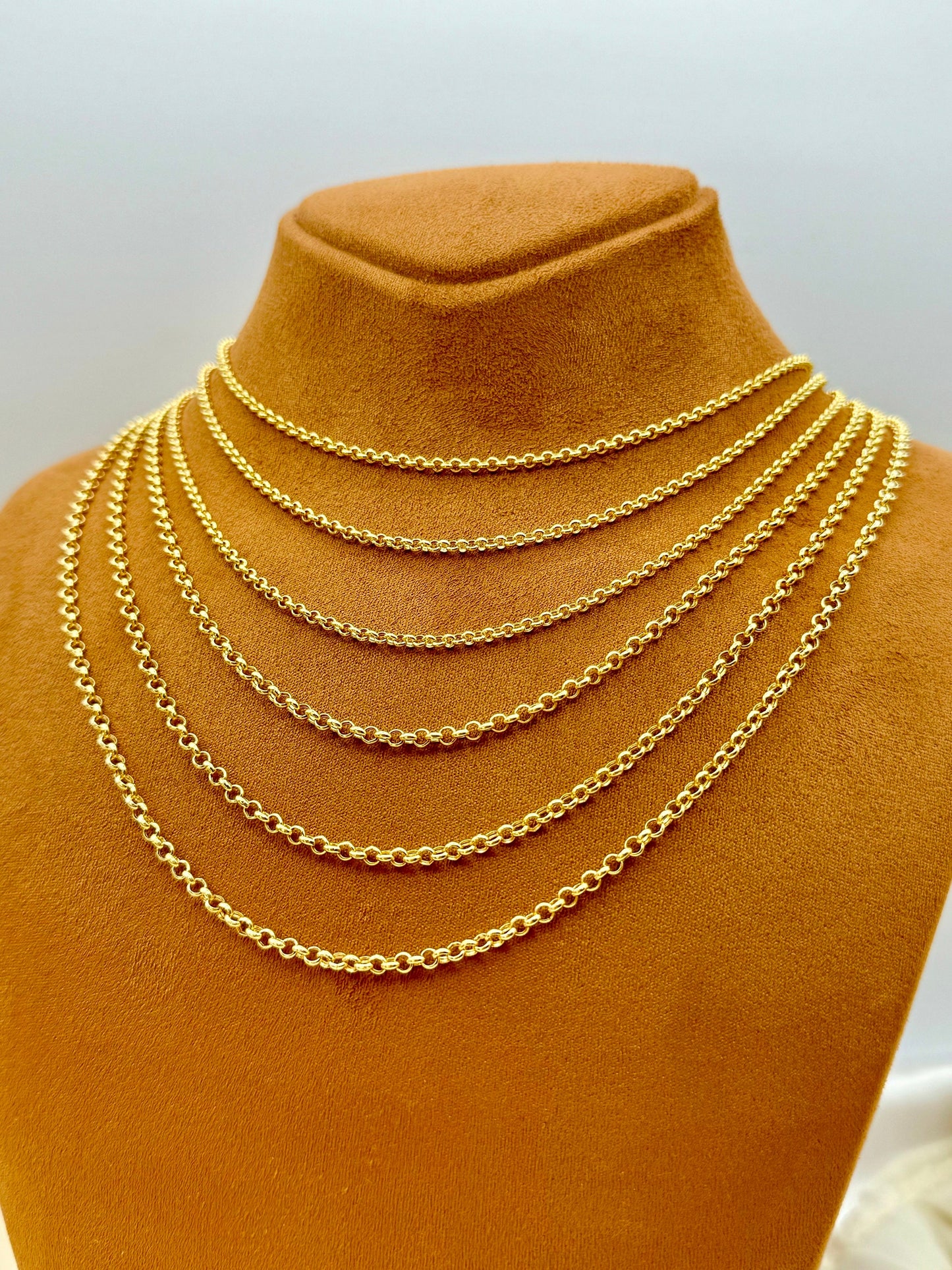 14K Real Gold Rolo Chain Necklace - 2.5mm & 3mm | Everyday Chain for Men & Women