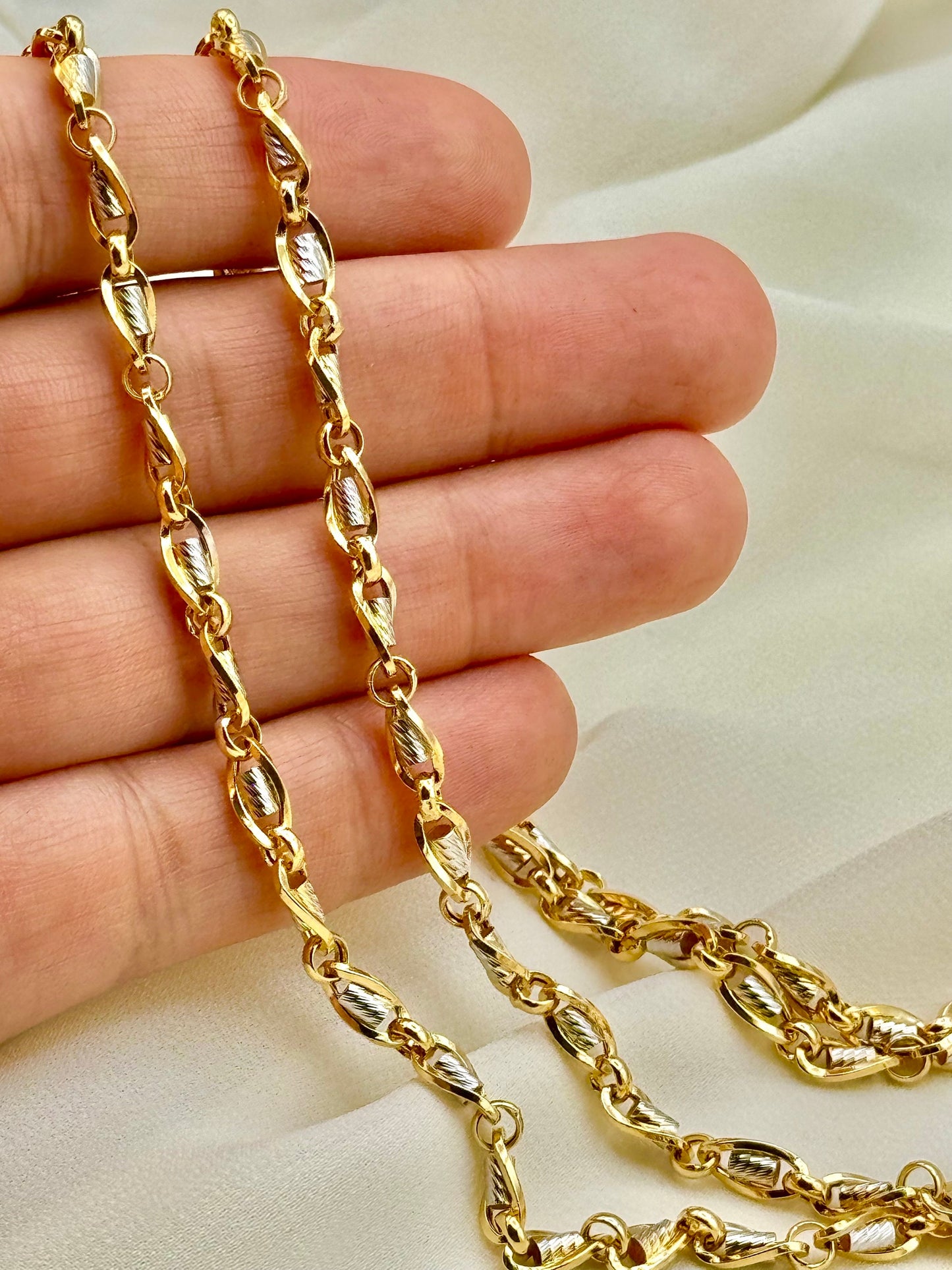 Chaîne à maillons en or massif 18 carats – 4,5 mm, 50,8 cm et 54,6 cm – Collier élégant au quotidien, cadeau d'anniversaire pour elle