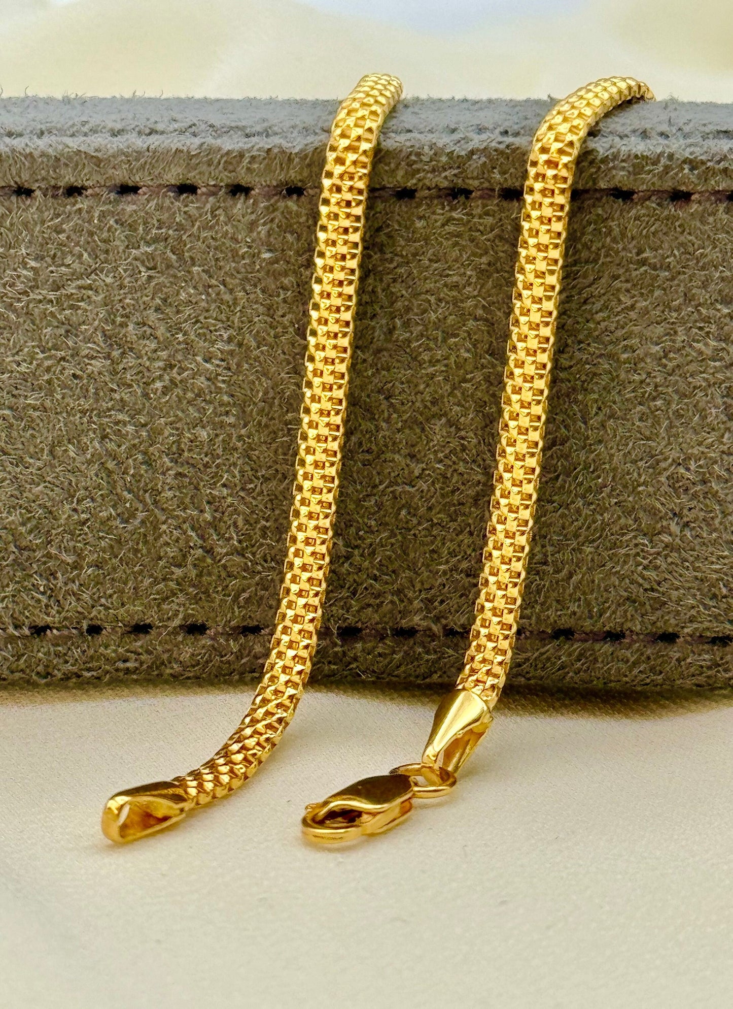 Bracelet maille en or 18 carats | Bracelet Bismark en or véritable 18 carats | Bracelet maille élégant pour femme | Cadeau d'anniversaire | Meilleurs bijoux d'été | Pour elle