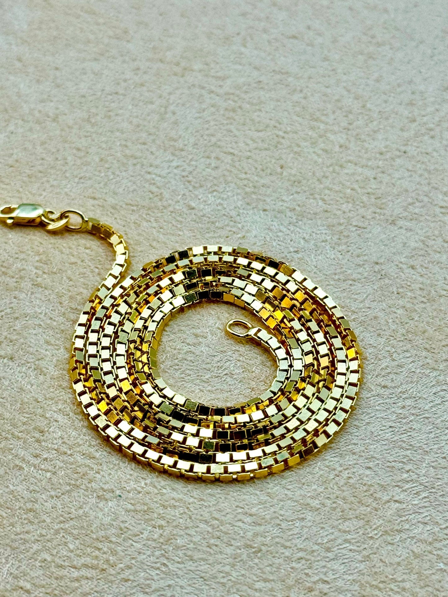 Collier chaîne vénitienne en or massif 18 carats, 2 mm, 61 cm, maillons entièrement massifs, chaîne vénitienne en or véritable 18 carats, pour elle et lui, cadeau d'anniversaire ou de mariage.