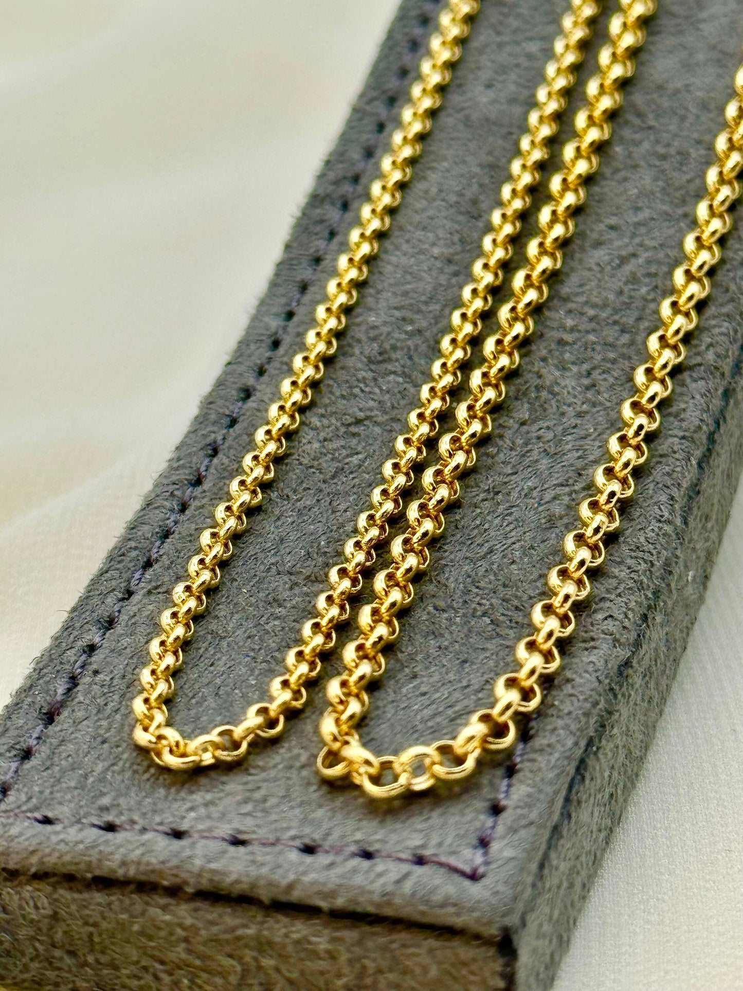 14K Real Gold Rolo Chain Necklace - 2.5mm & 3mm | Everyday Chain for Men & Women