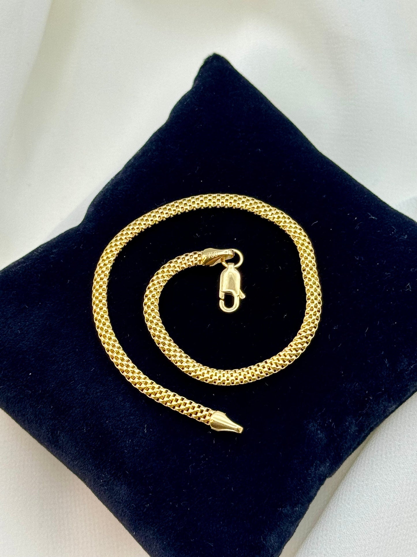 Bracelet maille en or 18 carats | Bracelet Bismark en or véritable 18 carats | Bracelet maille élégant pour femme | Cadeau d'anniversaire | Meilleurs bijoux d'été | Pour elle