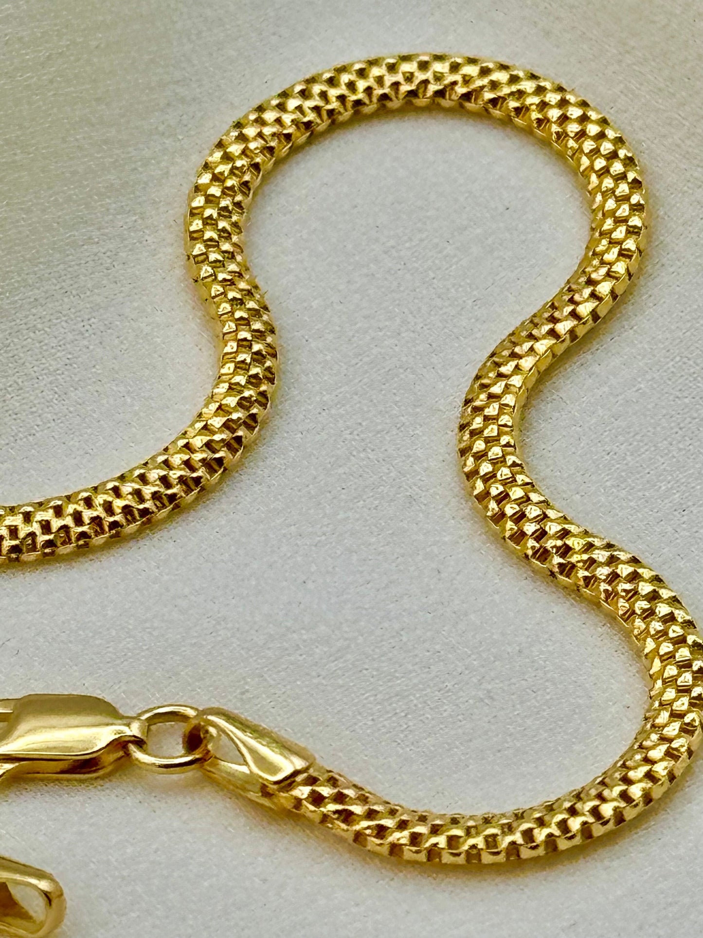 Bracelet maille en or 18 carats | Bracelet Bismark en or véritable 18 carats | Bracelet maille élégant pour femme | Cadeau d'anniversaire | Meilleurs bijoux d'été | Pour elle