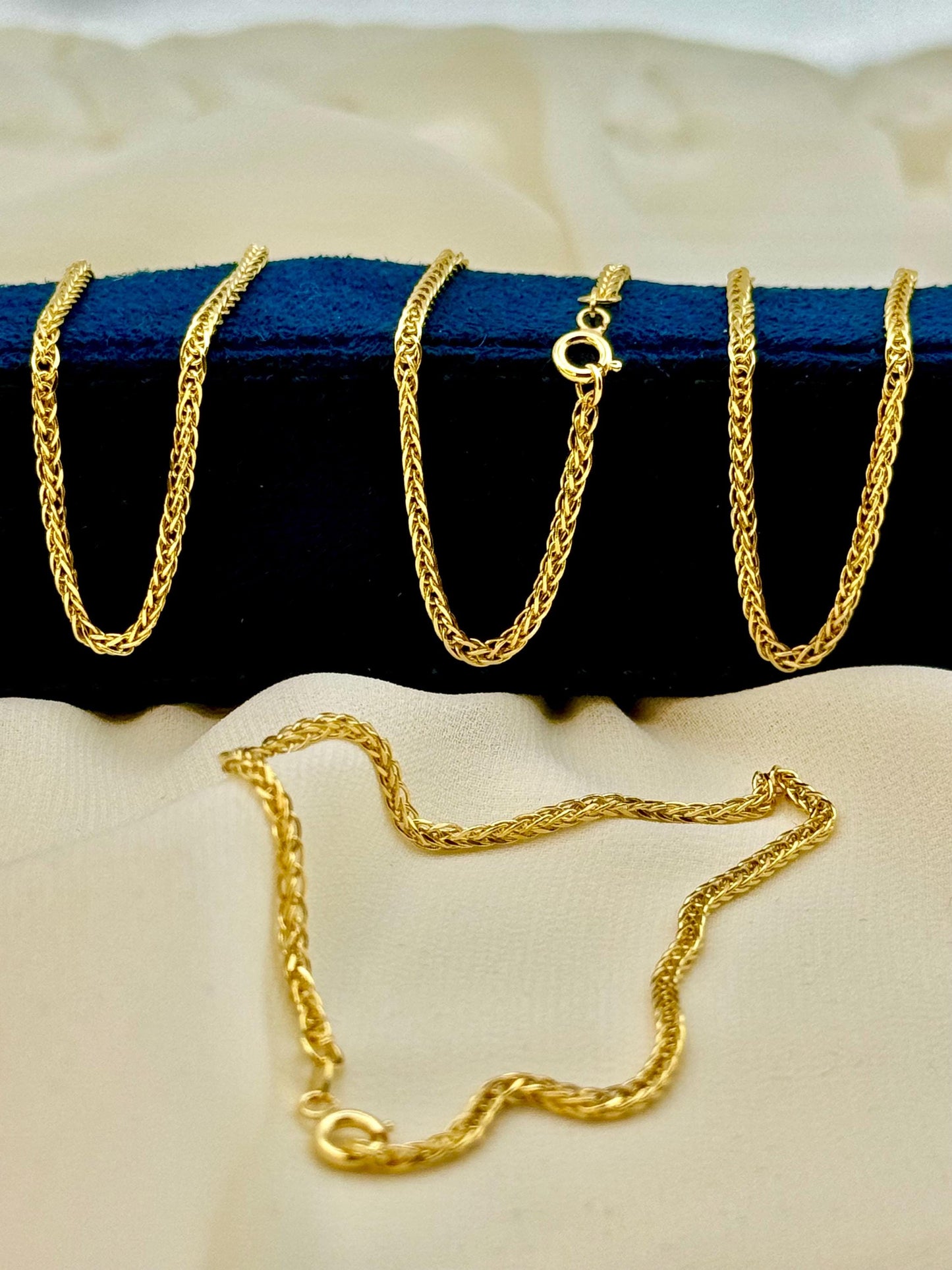 18K Real Gold Franco Bracelet – 7.5", 2mm | Unisex Solid Gold Bracelet for Him or Her | Unique Birthday Gift