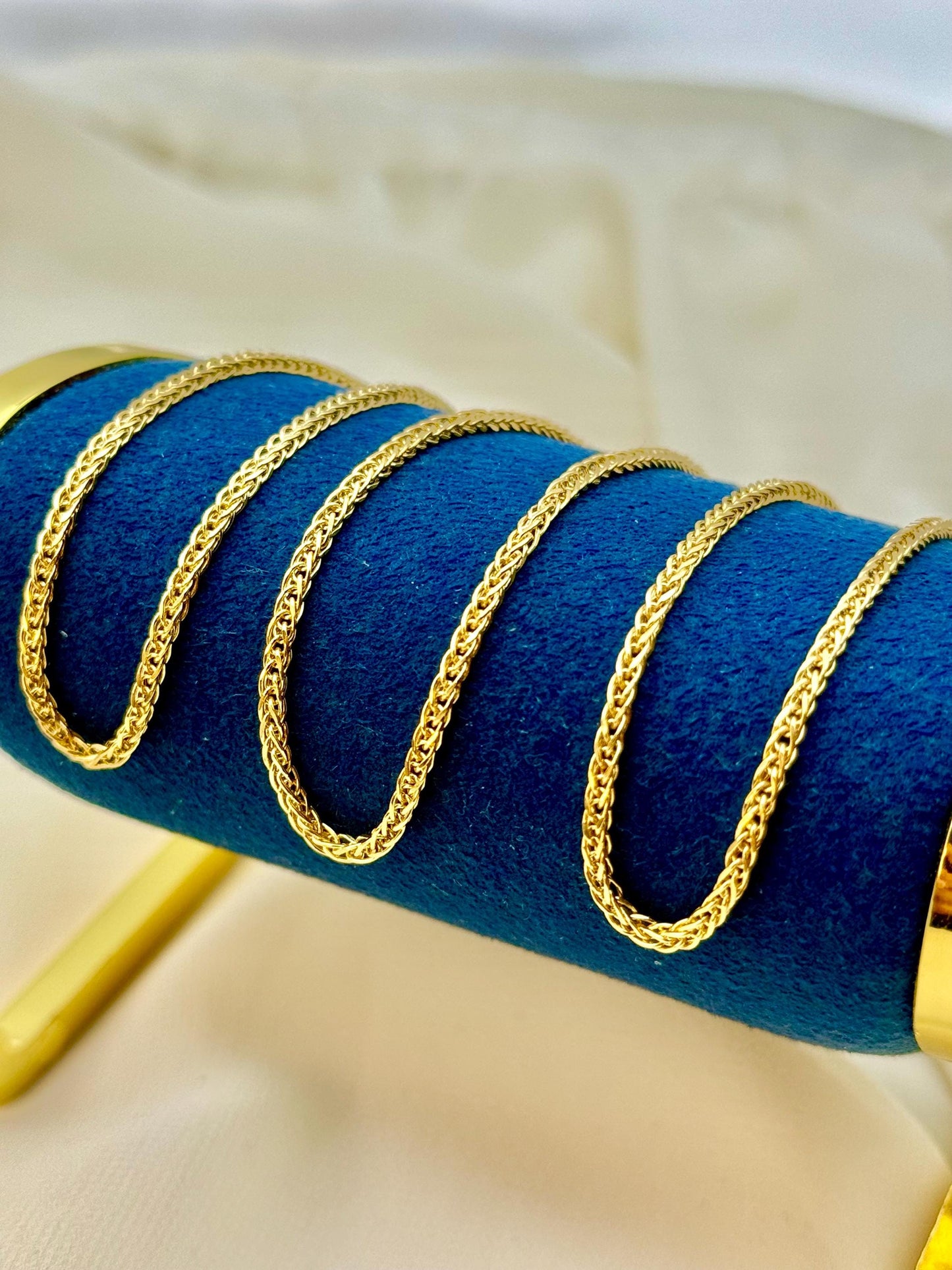 18K Real Gold Franco Bracelet – 7.5", 2mm | Unisex Solid Gold Bracelet for Him or Her | Unique Birthday Gift