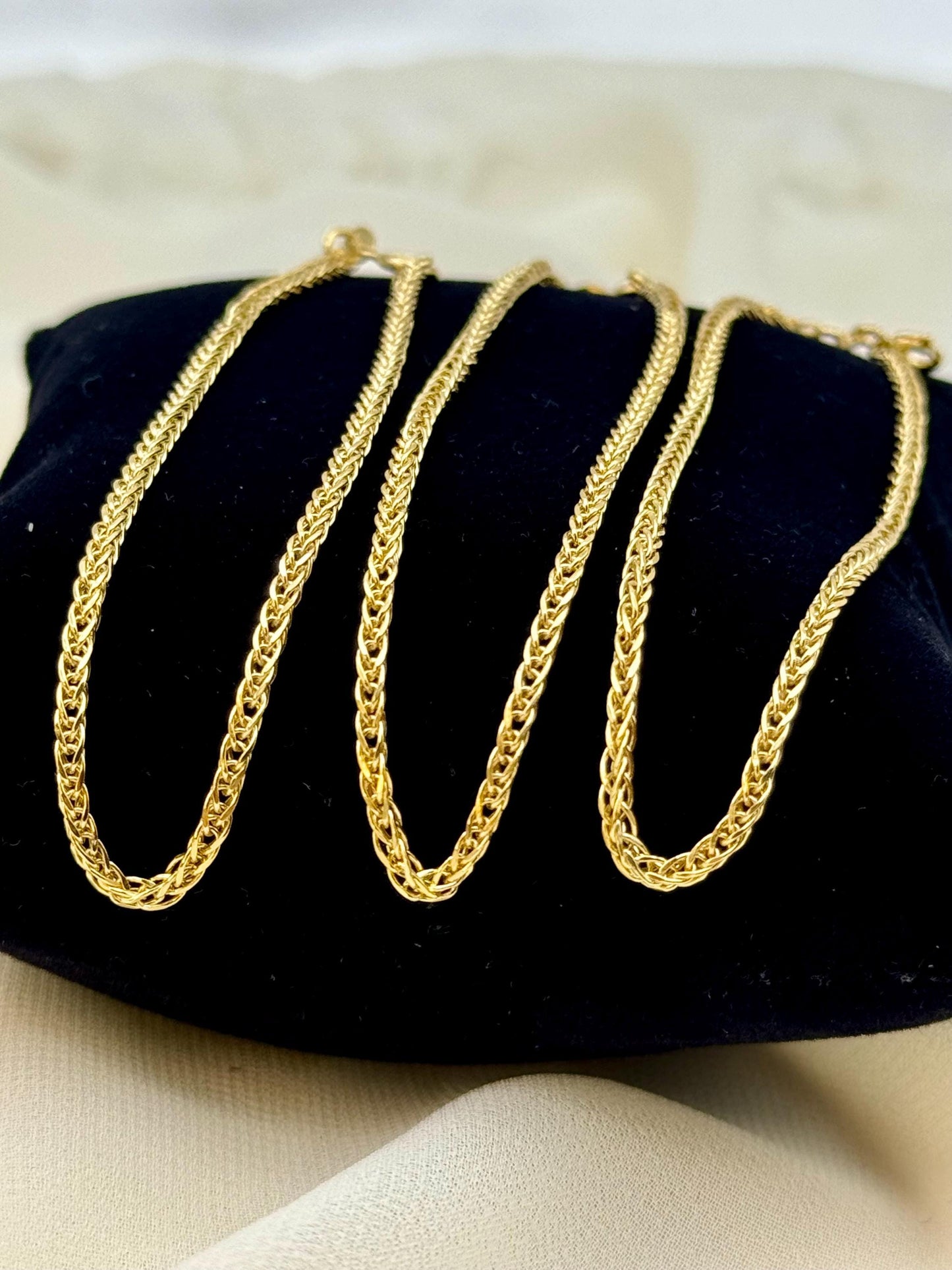 18K Real Gold Franco Bracelet – 7.5", 2mm | Unisex Solid Gold Bracelet for Him or Her | Unique Birthday Gift