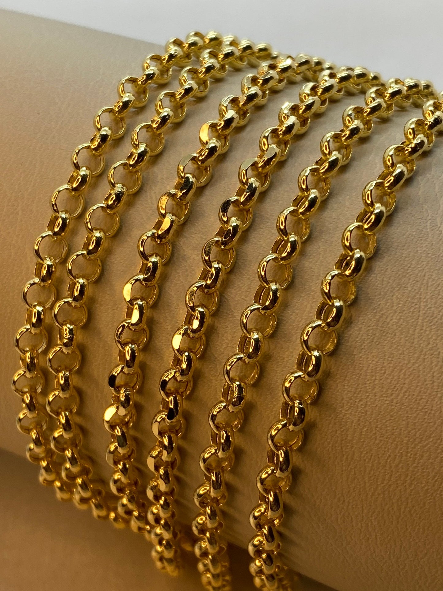 14K Gold Rolo Chain Necklace (4mm)