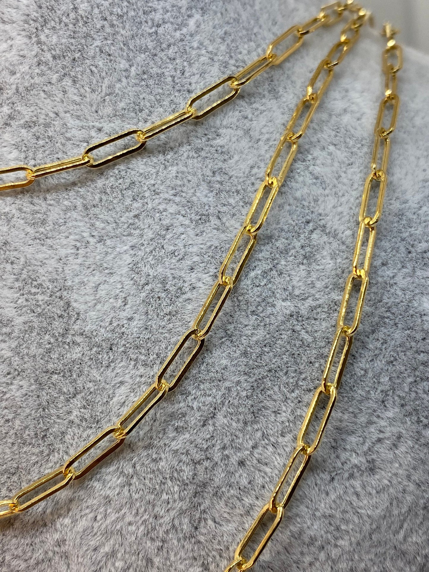 Collier chaîne trombone en or 18 carats (3 mm)