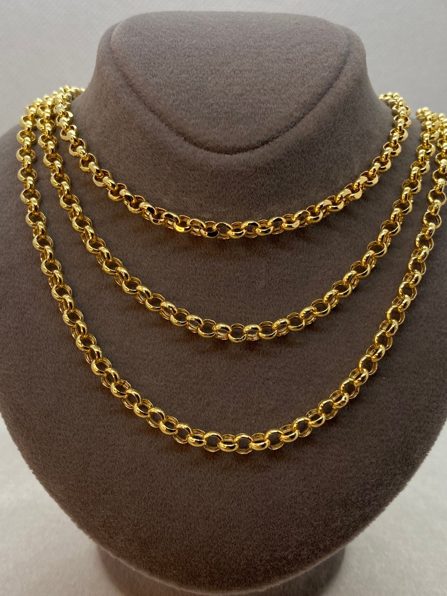 14K Gold Rolo Chain Necklace (4mm)