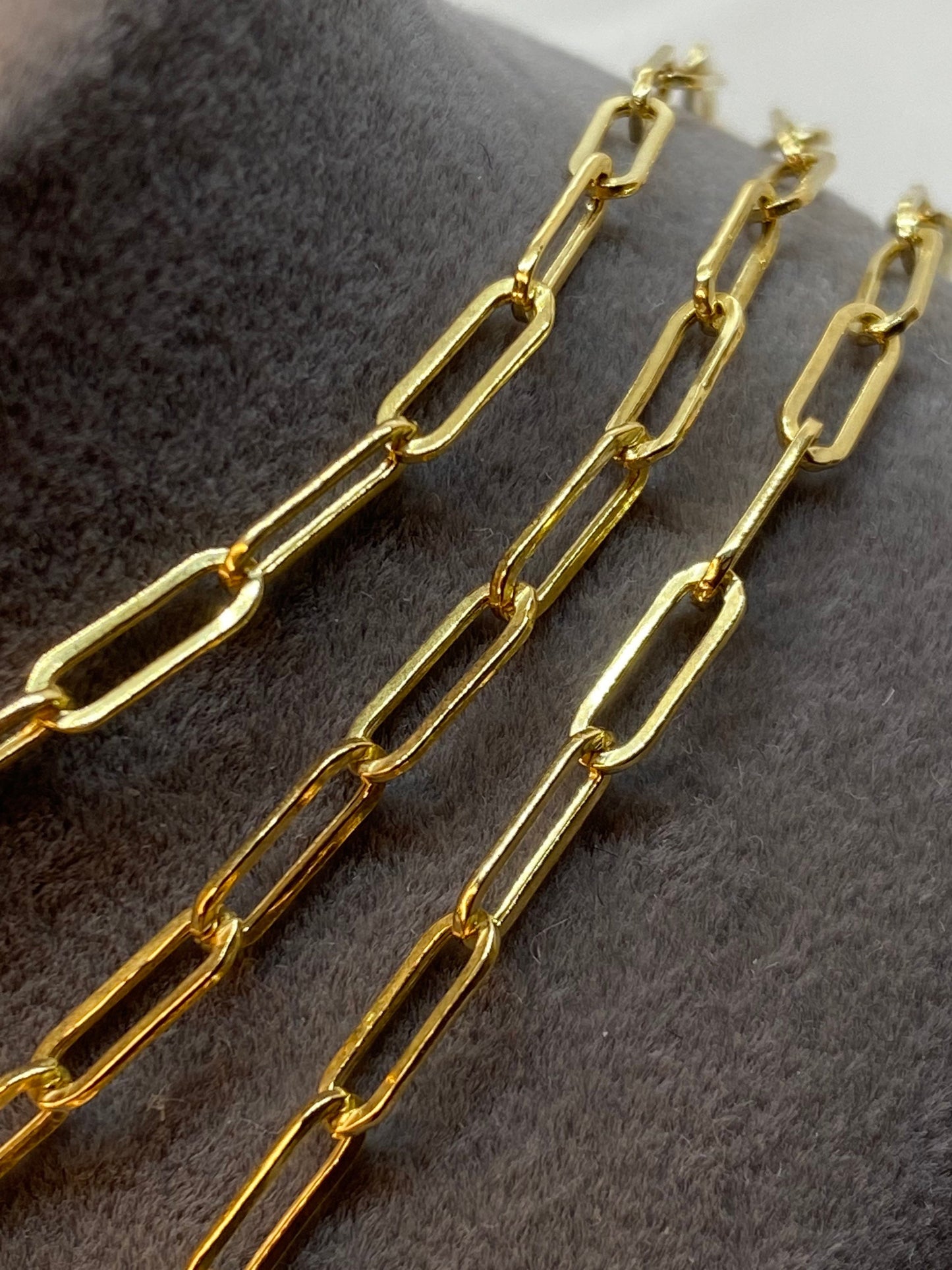 Collier chaîne trombone en or 18 carats (3 mm)