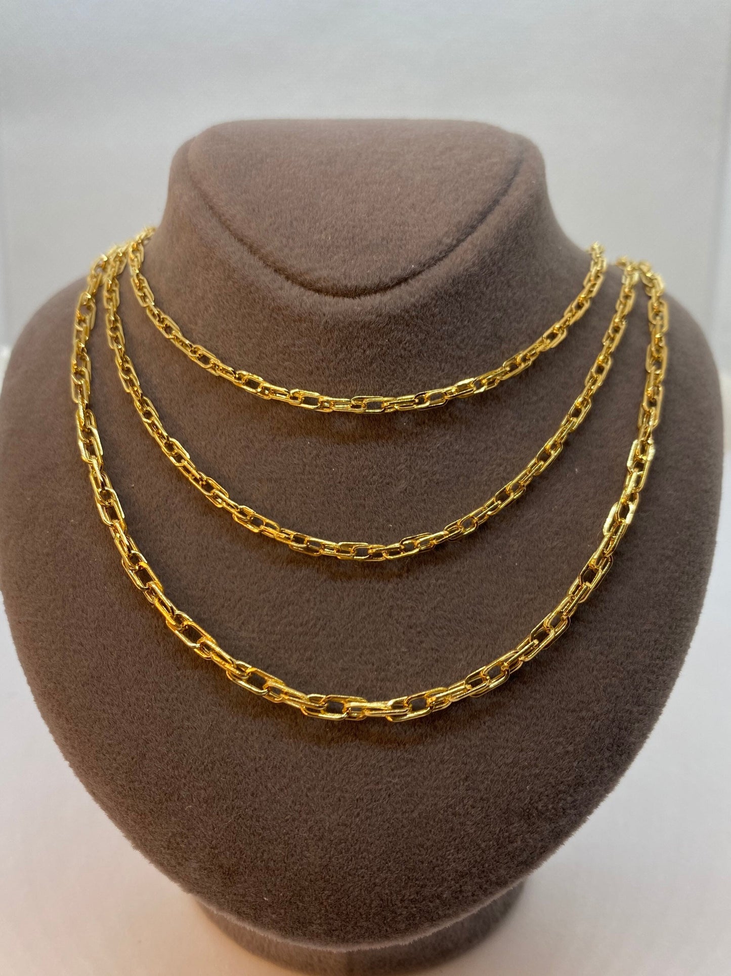 Collier à maillons torsadés en or 18 carats (2 mm et 3 mm)