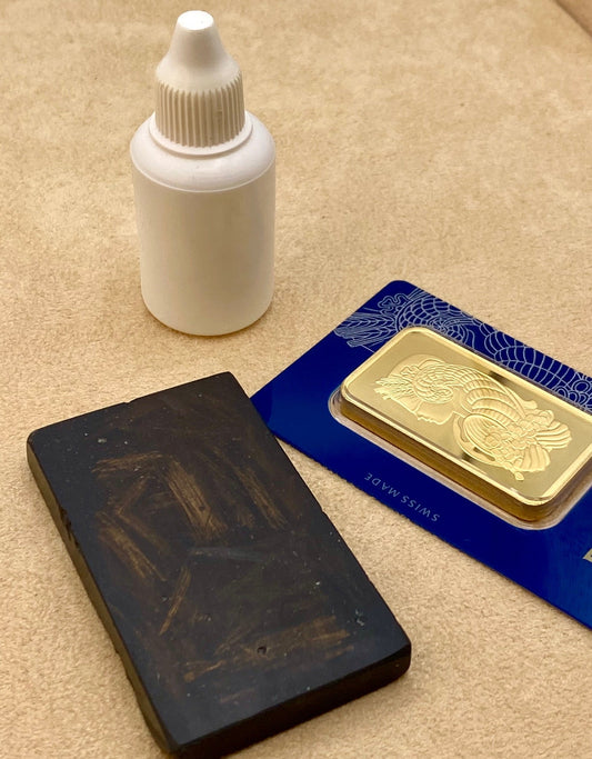 Gold Acid test equipment on display.