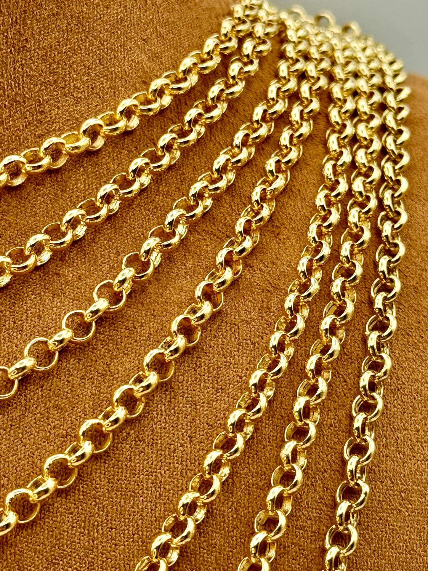 18k & 14K Gold Rolo Chain Necklace (5mm)