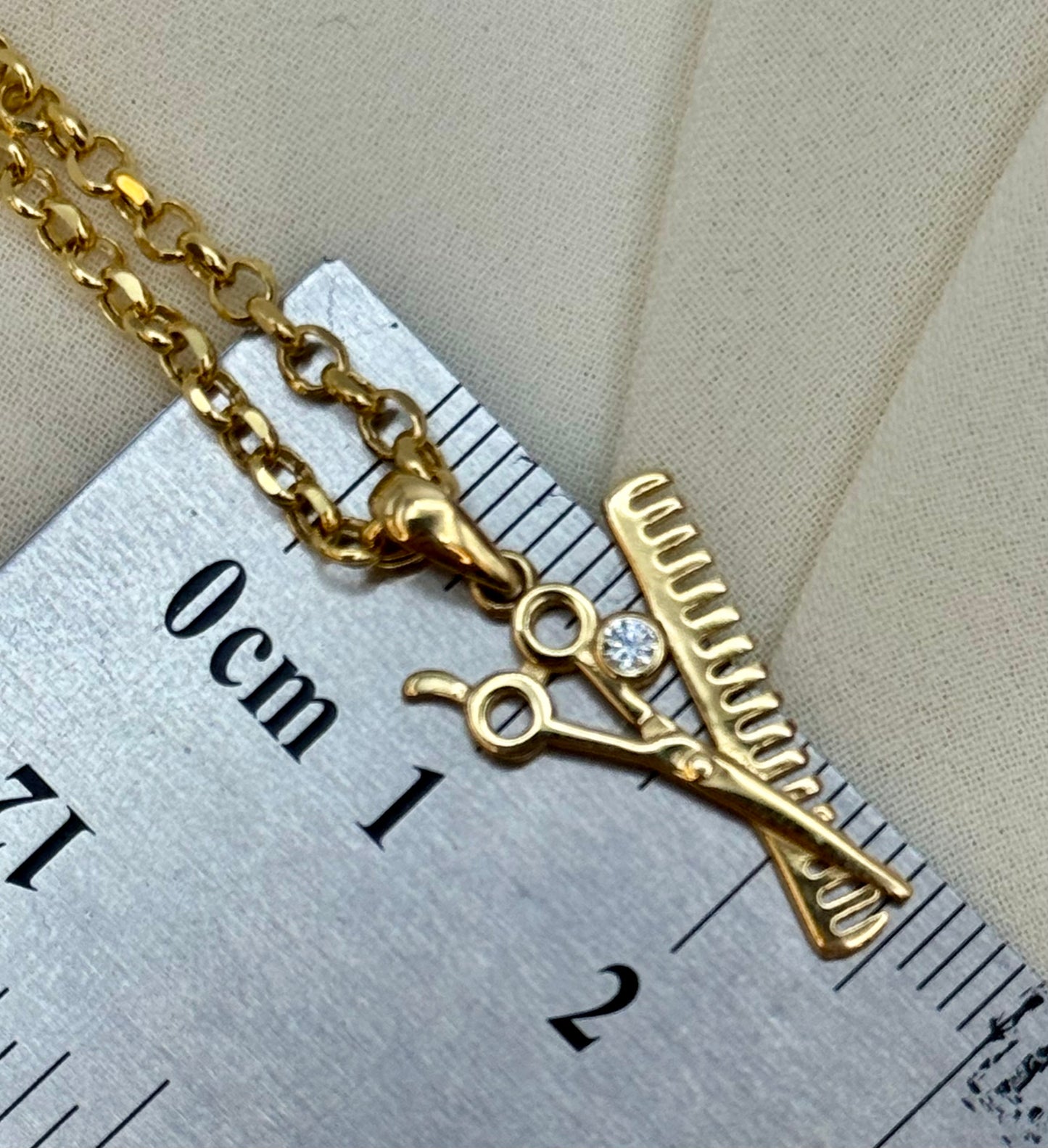 14k Gold Scissor Necklace: Hairstylist Gift, 18k Chain