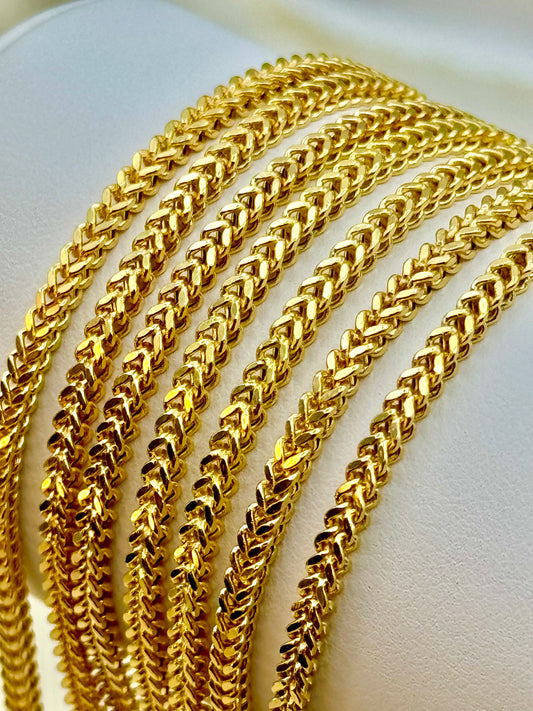 14k Solid Gold Franco chain, Gold Franco chain, 14k trending Gold chain,14k real Gold, for Him ,for her ,Birthday gift , Unique chain.