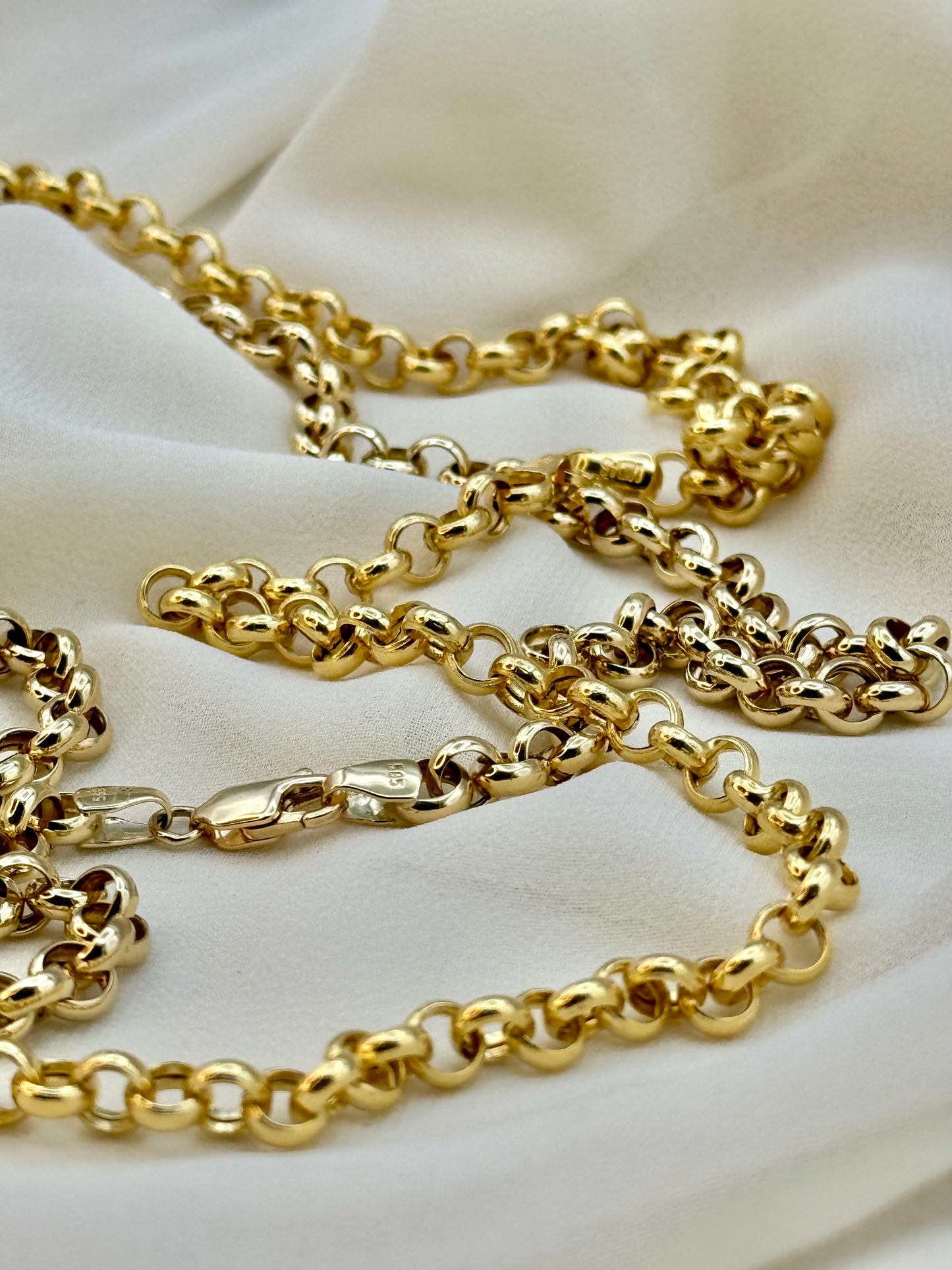 18k & 14K Gold Rolo Chain Necklace (5mm)