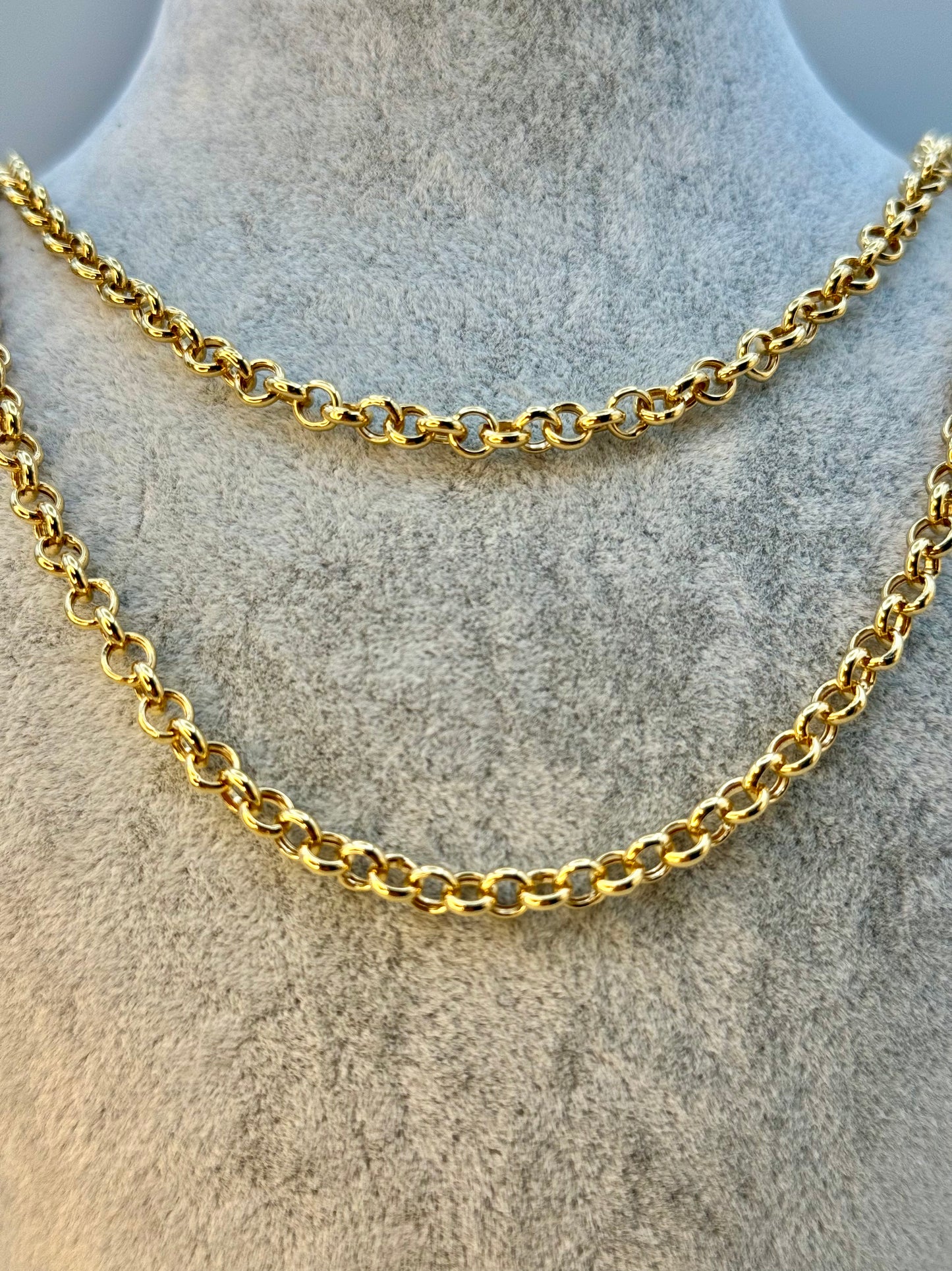 18k Solid Gold Rolo Chain, 5mm, 18k Gold Rolo Chain, Gold Rolo chain, rolo chain, rolo chain necklace, Birthday Gift, Anniversary Gift .