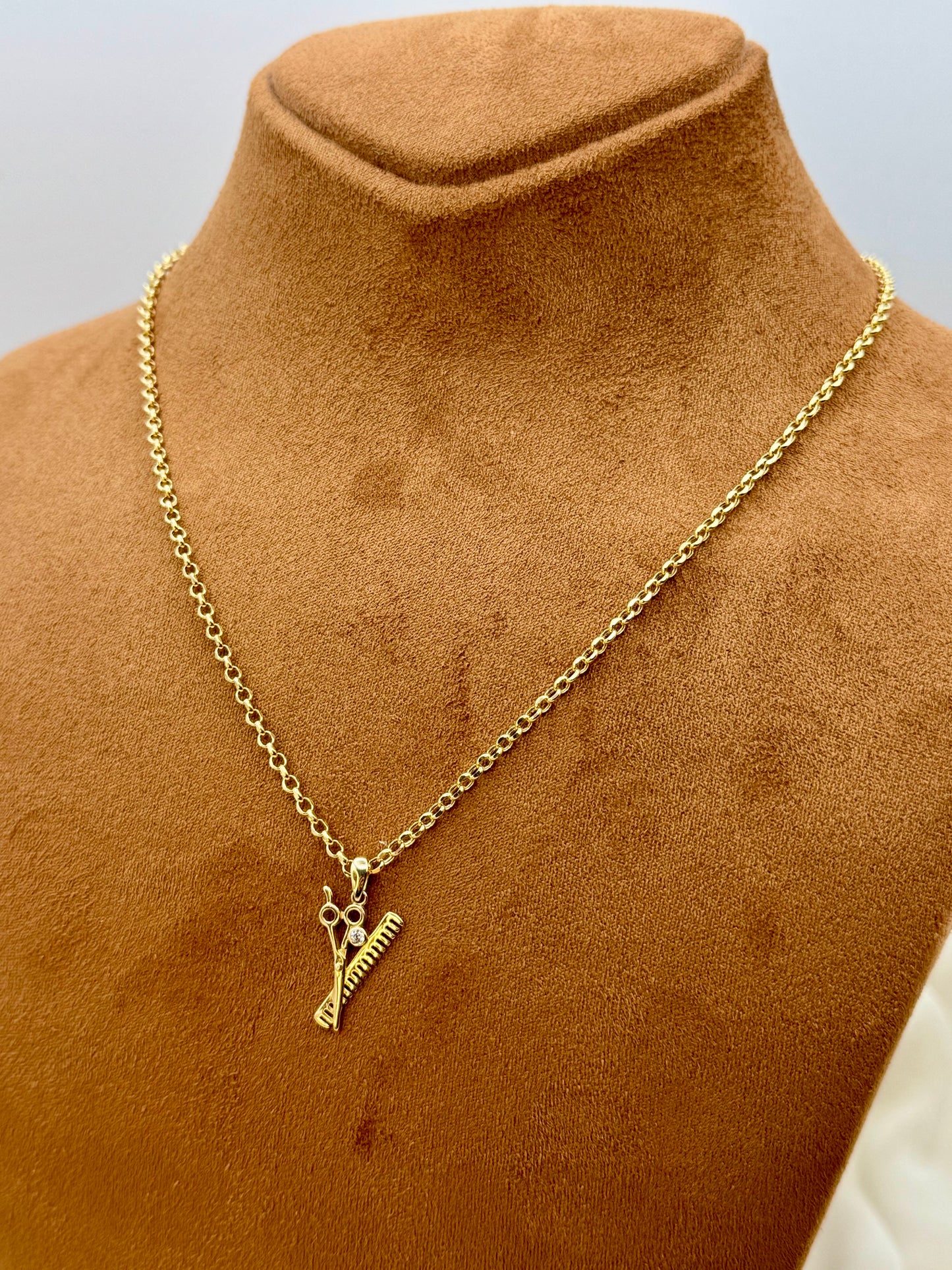 14k Gold Scissor Necklace: Hairstylist Gift, 18k Chain