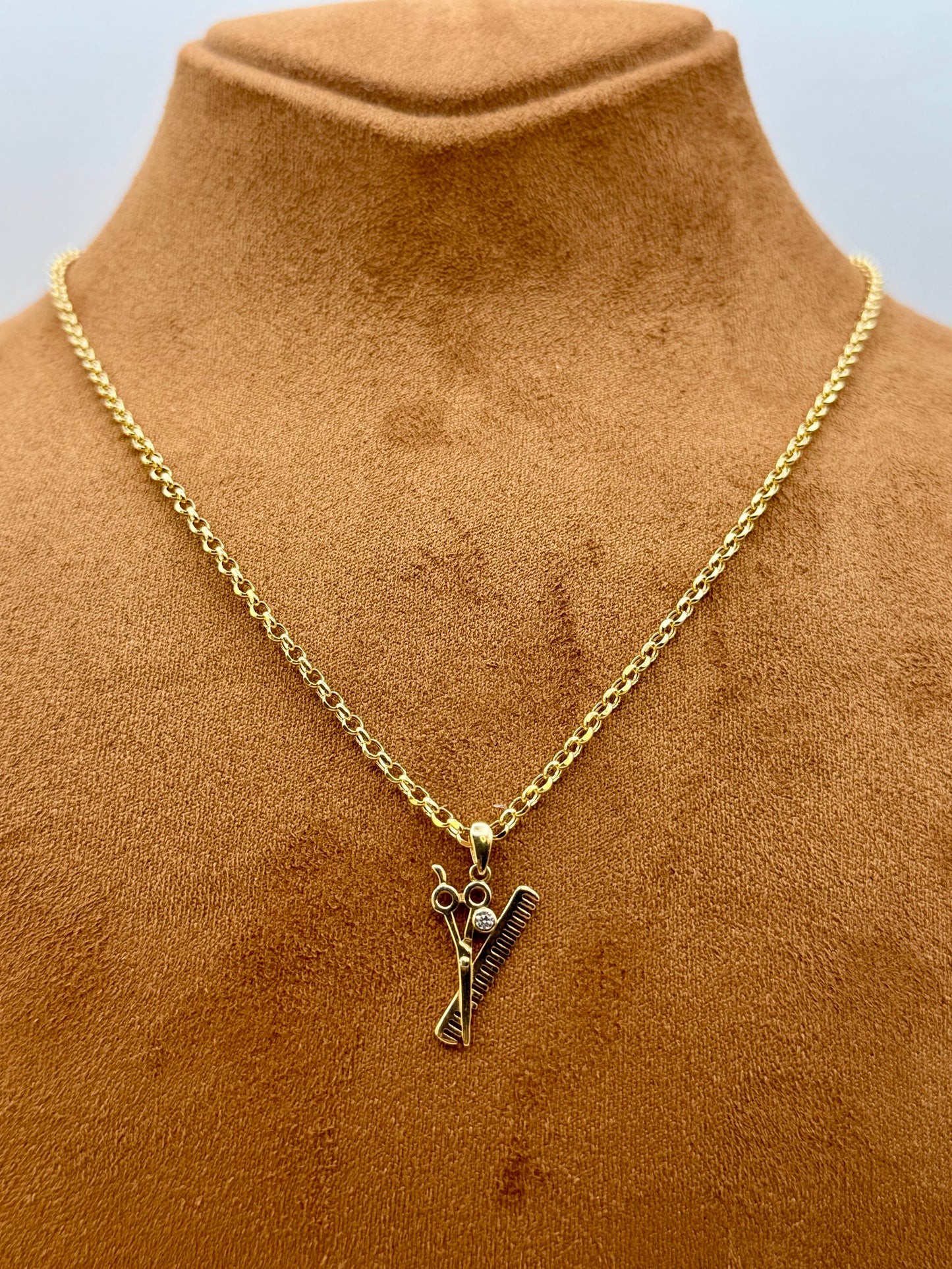 14k Gold Scissor Necklace: Hairstylist Gift, 18k Chain