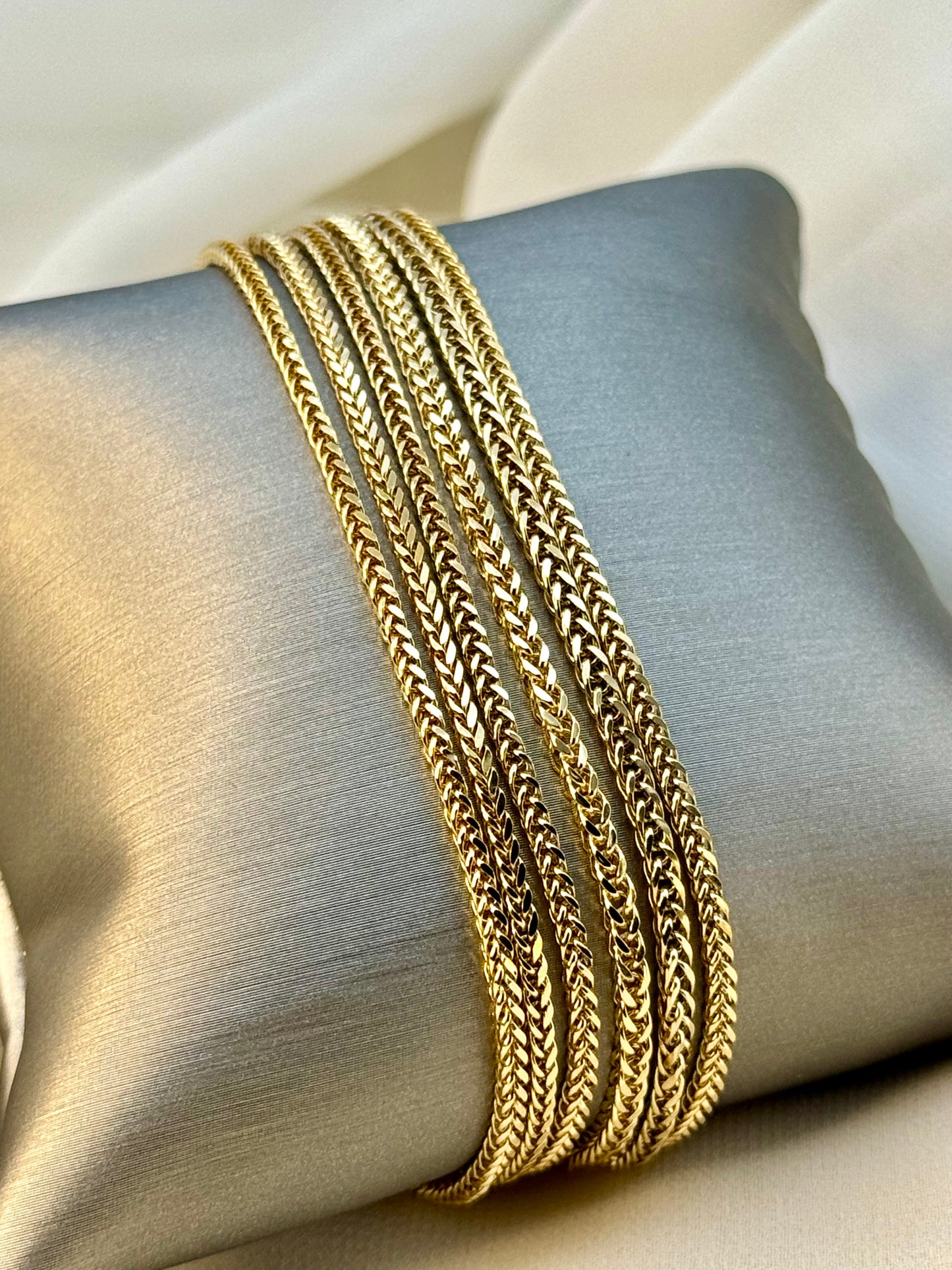 18K Gold Foxtail Chain Necklace (2.5mm)