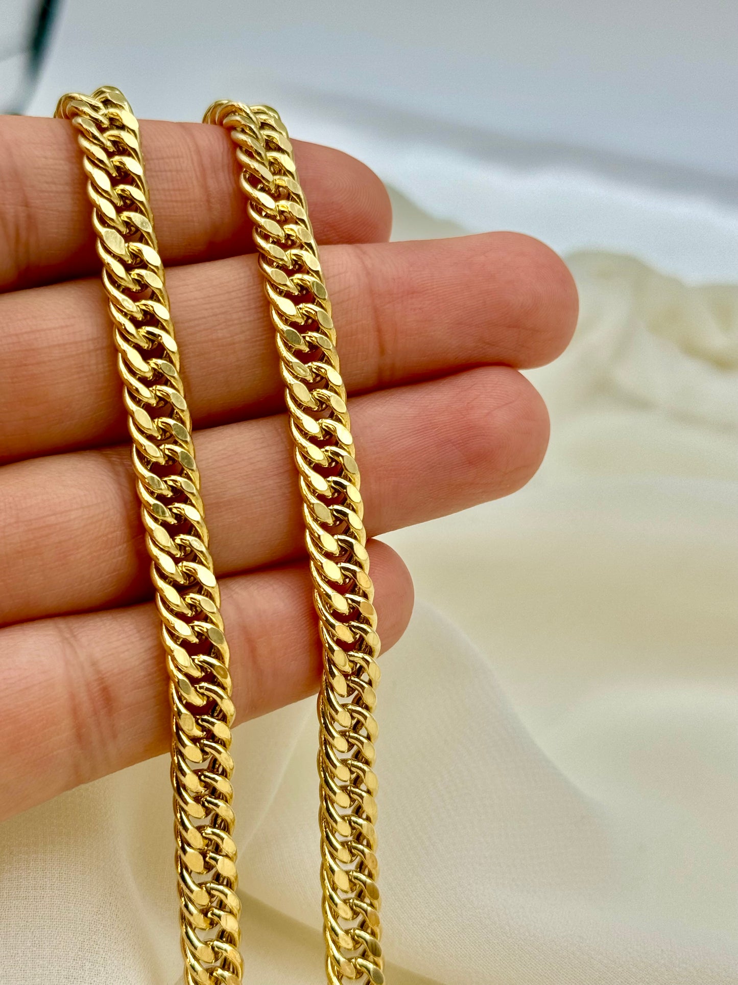 14k GOLD Curb Chain, 21.5", 23.5", 25.5", 6 MM, 29 gr, Real Gold Curb Chain, 14k Gold Chain, For Him, for Her, Birthday Gift, Anniversary Gift, For Mum.