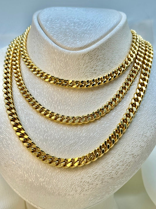 14K Gold Classic Miami Cuban Link Chain Necklace (5mm)