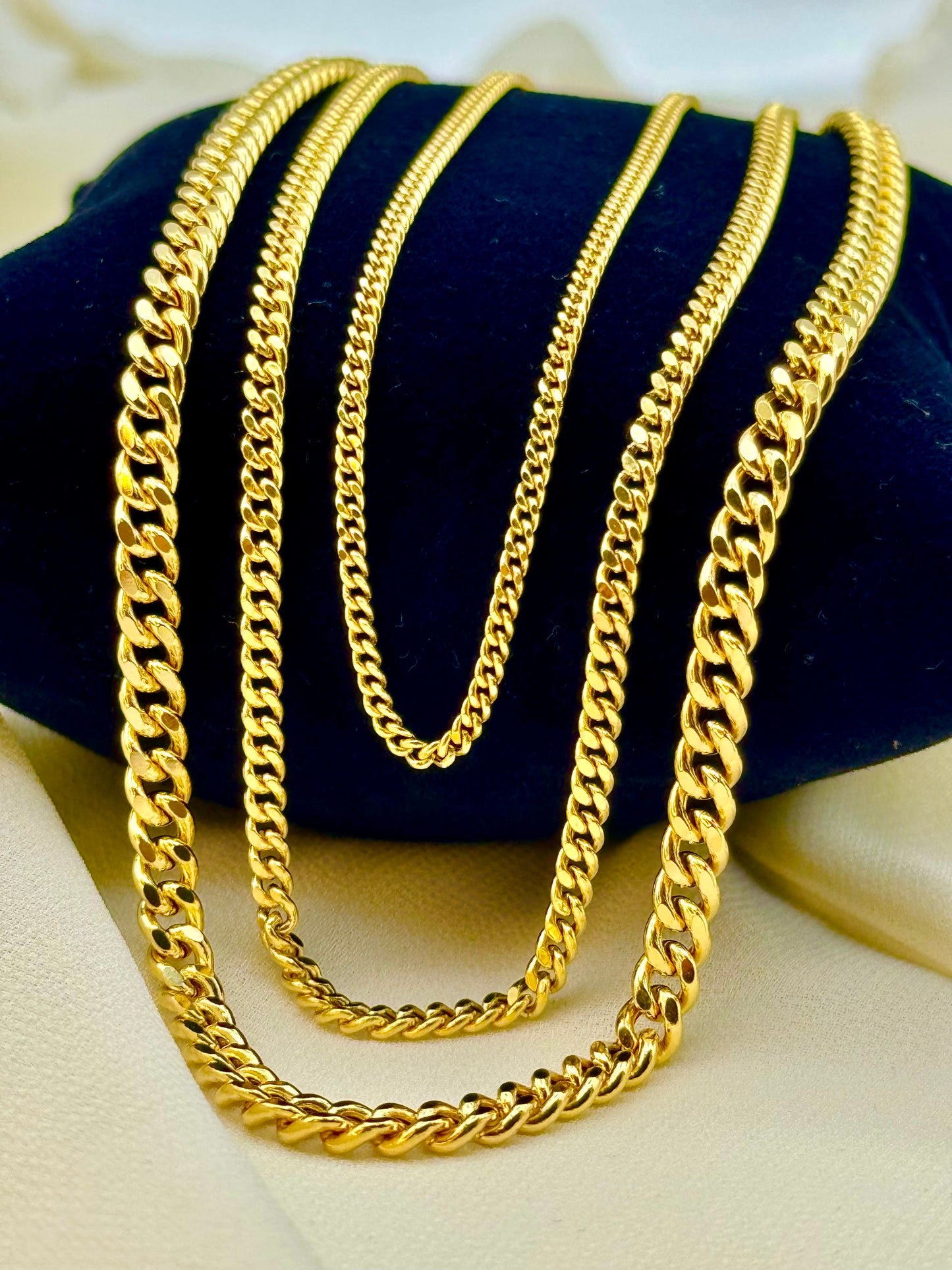 14k GOLD Curb Chain Necklace, 4MM, 3MM, 2MM, 14k Real Gold curb, Men and Ladies Gold Chain, 14k Gold Chain, Birthday Gift, For Her, For Him.