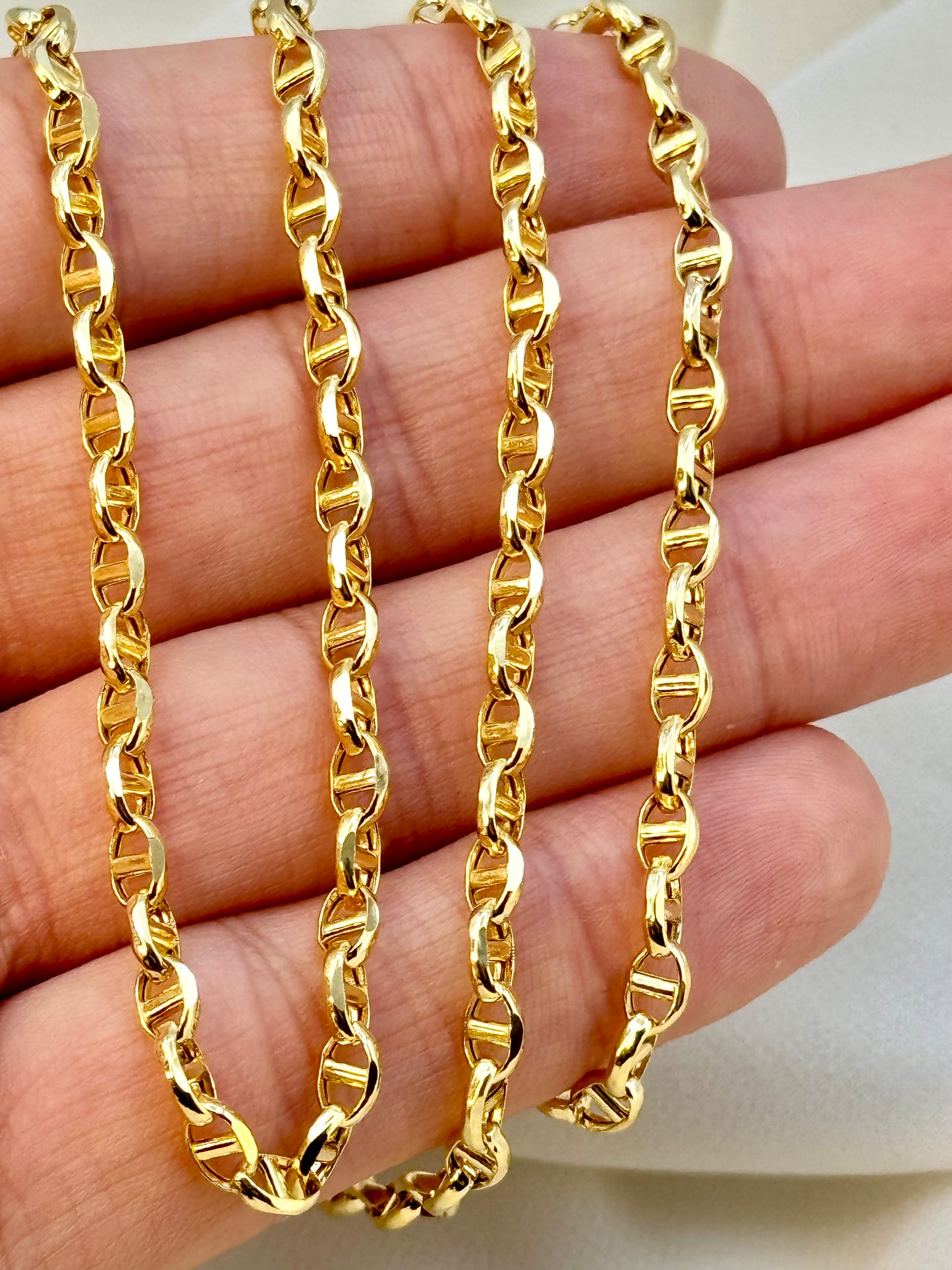 18K Gold Anchor Chain Necklace (4mm)