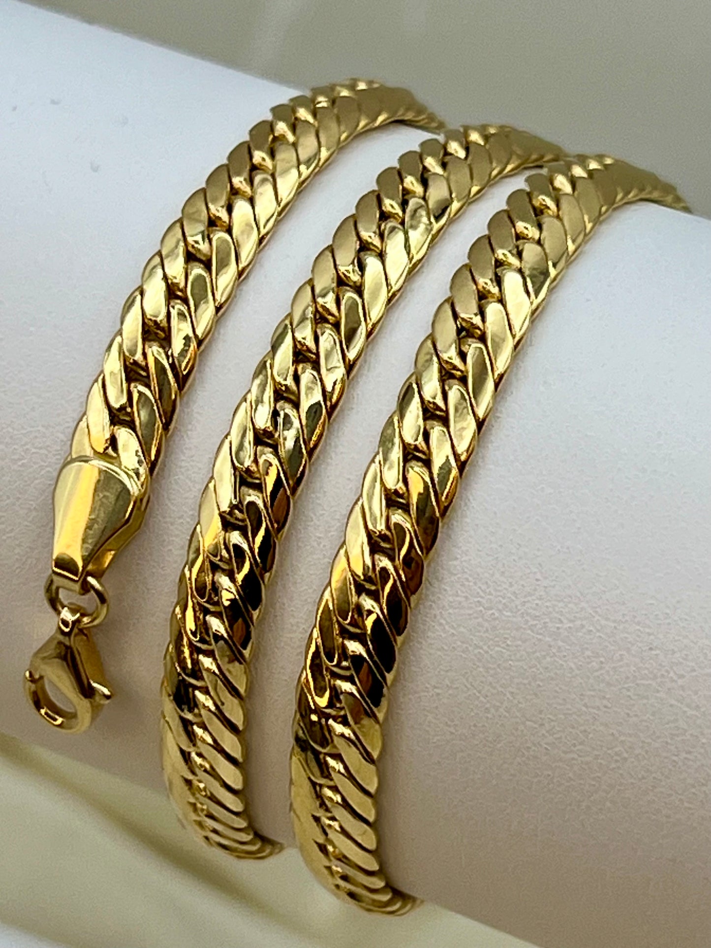18K Gold Cuban Curb Chain Necklace, 18", 5.5mm – Real Gold Choker, Perfect Anniversary & Gift for Him or Her