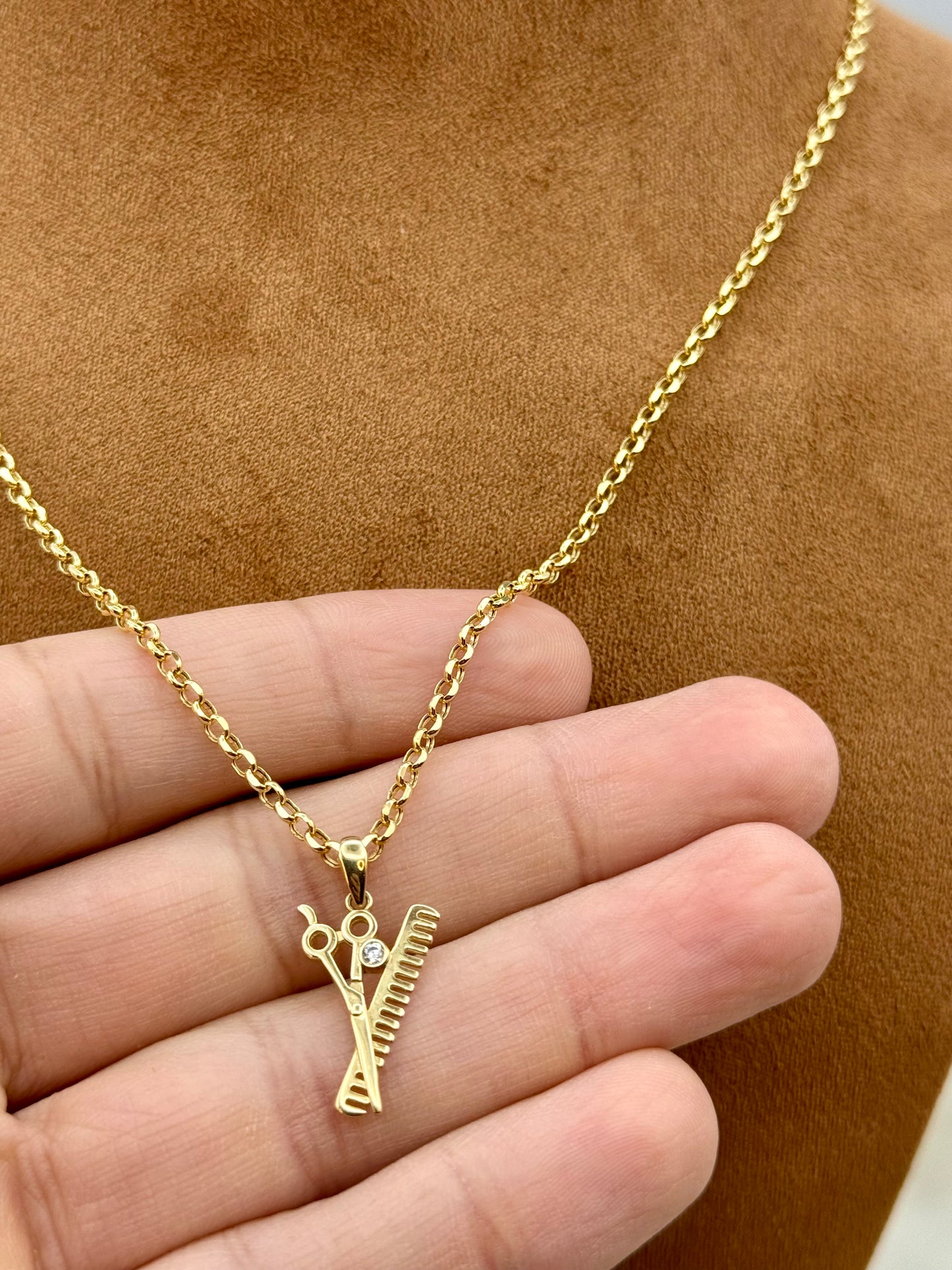 14k Gold Scissor Necklace: Hairstylist Gift, 18k Chain