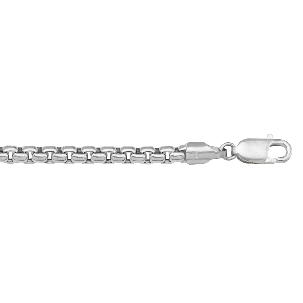 Box chain link in white color.