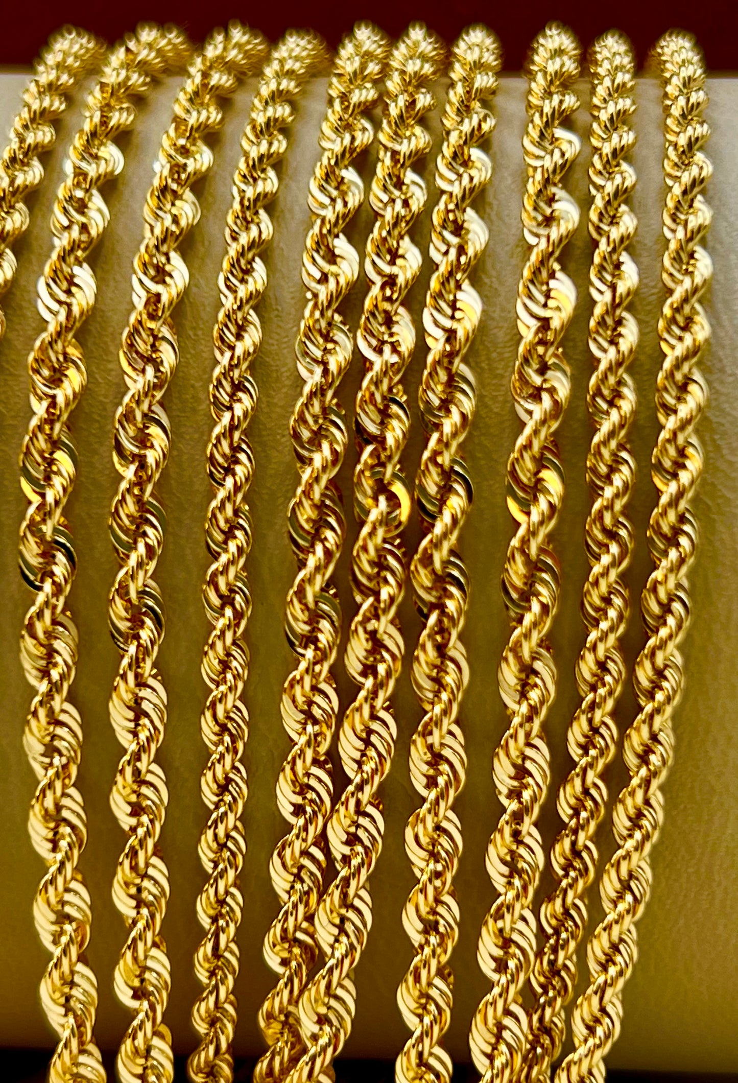 18K Gold Rope Chain Necklace, 2.3mm – Real 18K Gold, Classic Rope Design, Unisex Jewelry, Birthday Gift. - Finegold750