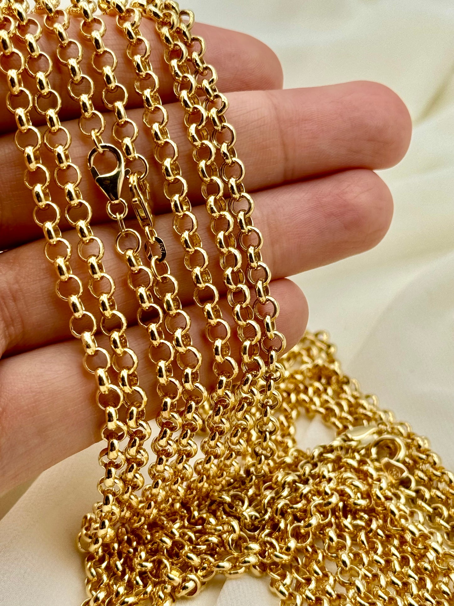 18k & 14K Gold Rolo Chain Necklace (5mm)