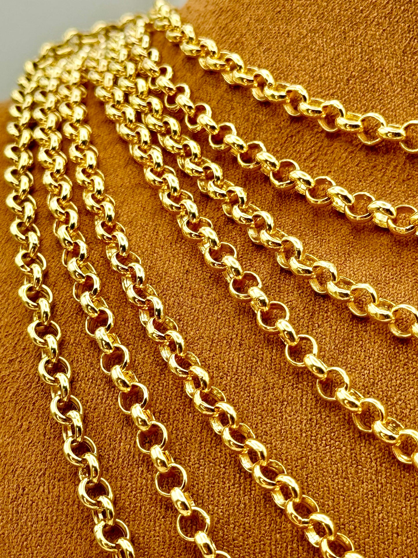 18k & 14K Gold Rolo Chain Necklace (5mm)