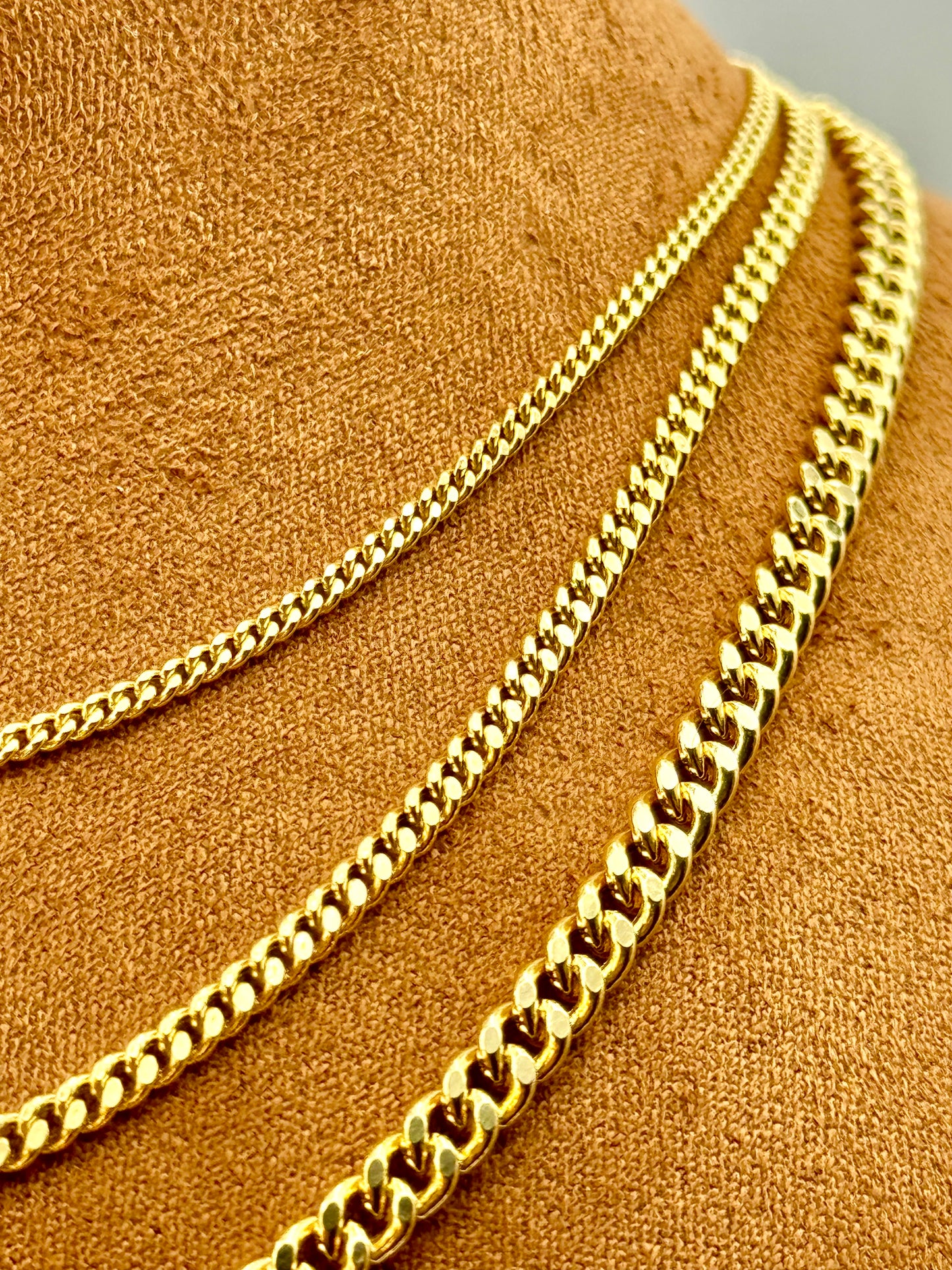 14k GOLD Curb Chain Necklace, 4MM, 3MM, 2MM, 14k Real Gold curb, Men and Ladies Gold Chain, 14k Gold Chain, Birthday Gift, For Her, For Him.