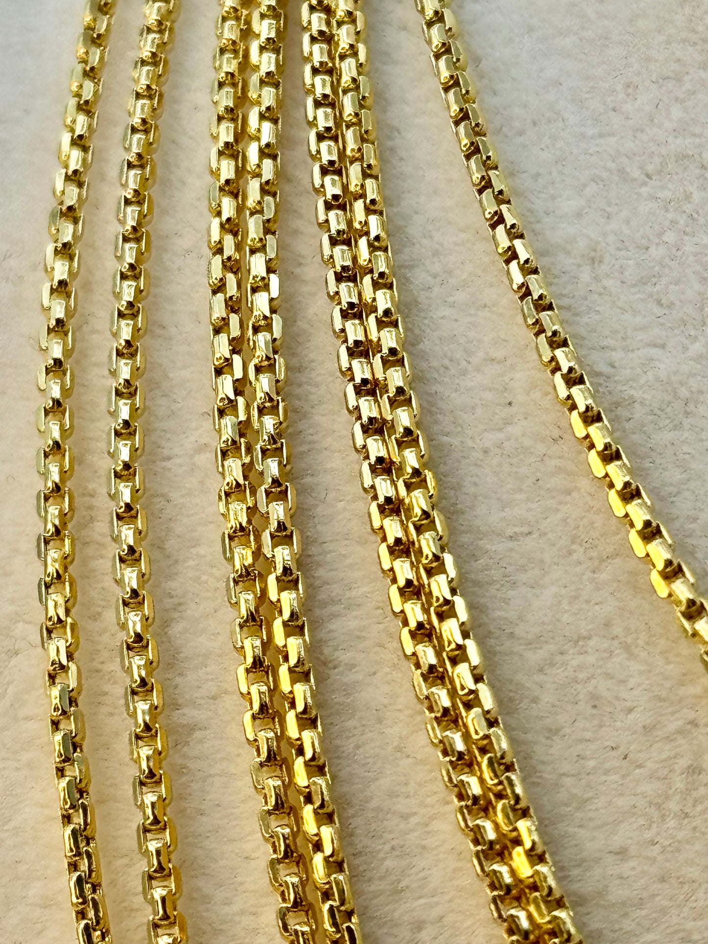 18K Solid Gold Box Chain Necklace, 2mm, 20,22,24 inches , Real Gold Chain, Box Link Chain, Box Chain Gold, Women, Men, Gift Chain.