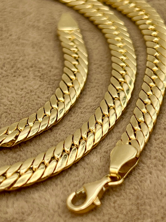 18K Gold Cuban Curb Chain Necklace, 18", 5.5mm – Real Gold Choker, Perfect Anniversary & Gift for Him or Her