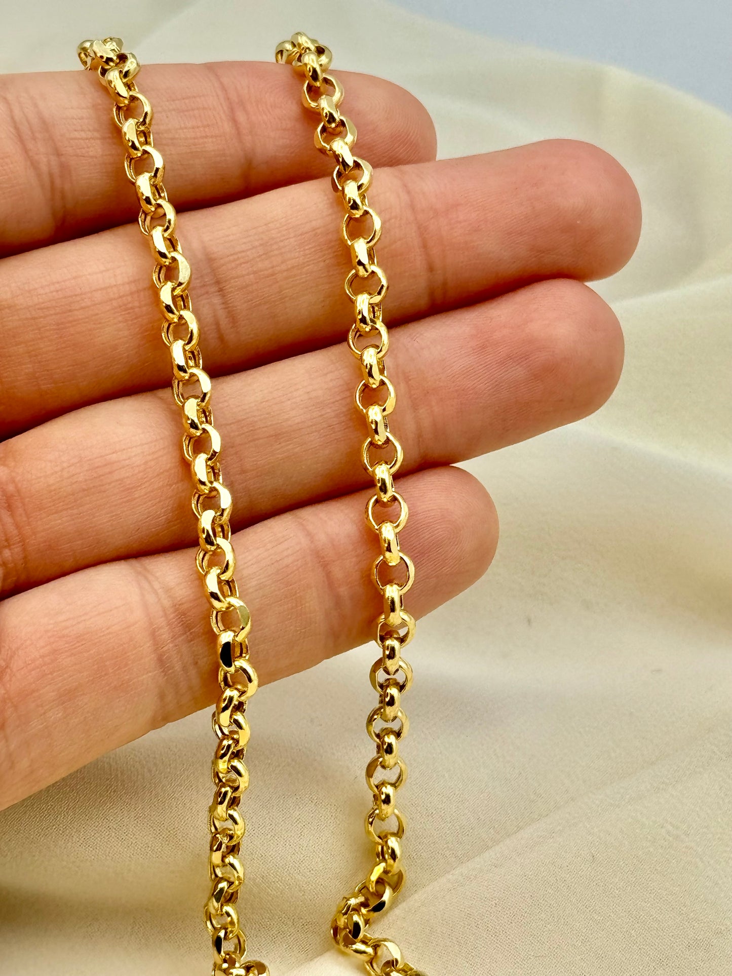 18k & 14K Gold Rolo Chain Necklace (5mm)