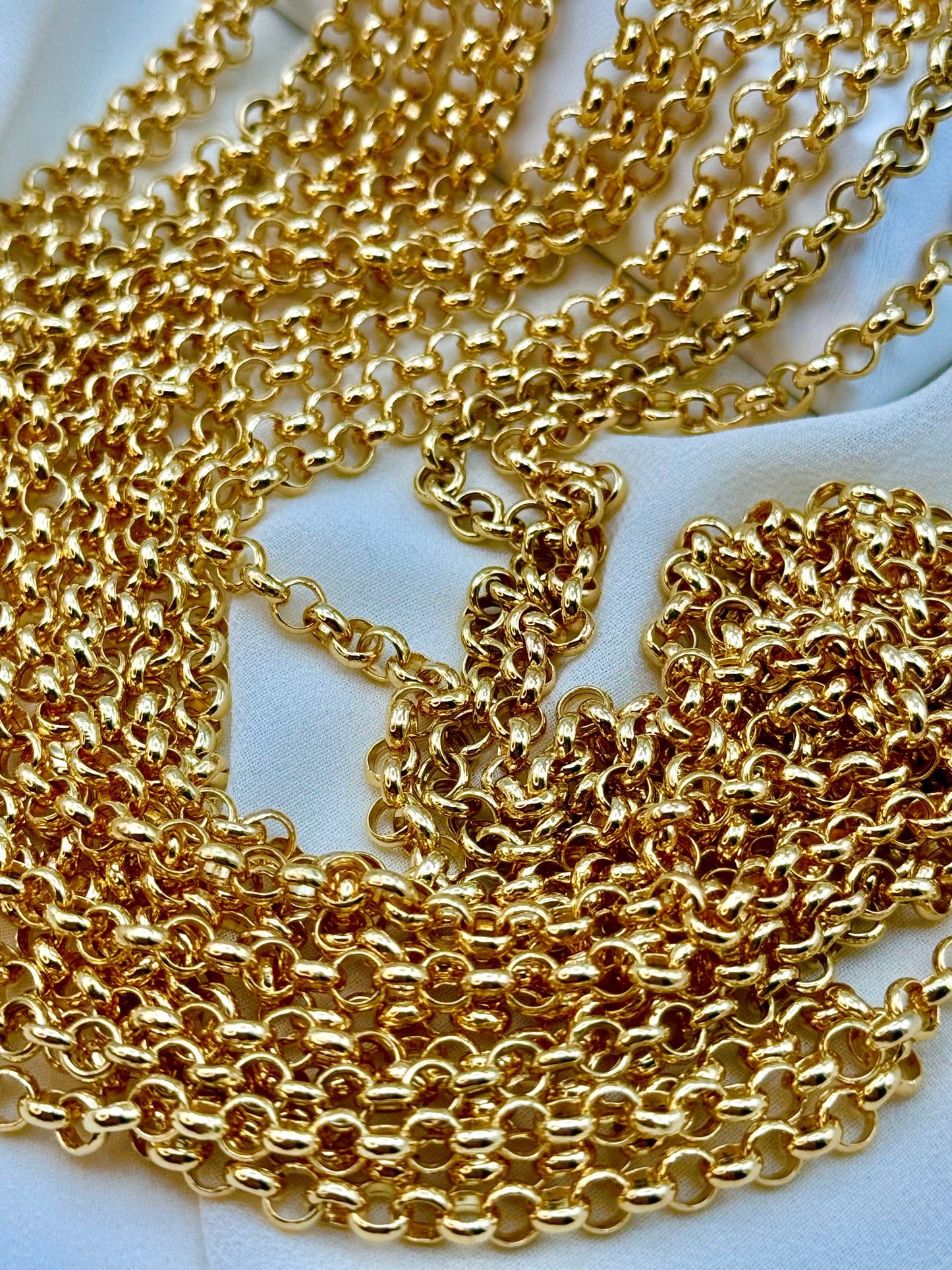 18k & 14K Gold Rolo Chain Necklace (5mm)