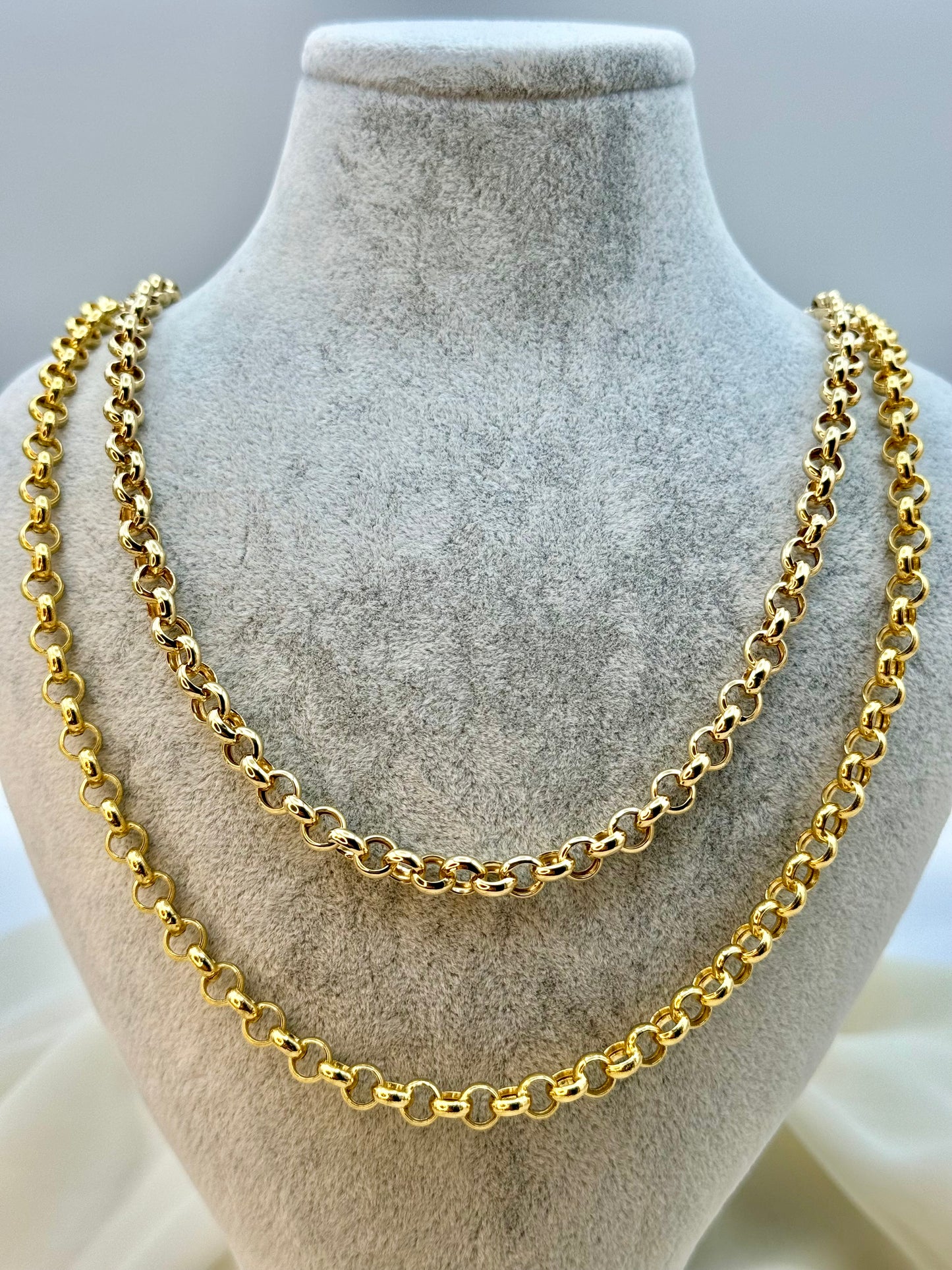 18k & 14K Gold Rolo Chain Necklace (5mm)