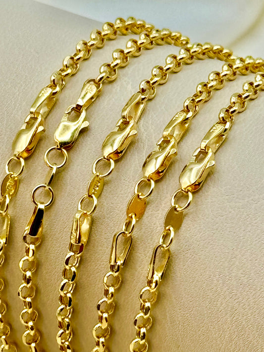 18K Gold Rolo Chain Necklace (3mm)