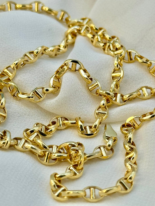 18K Gold Anchor Chain Necklace (4mm)