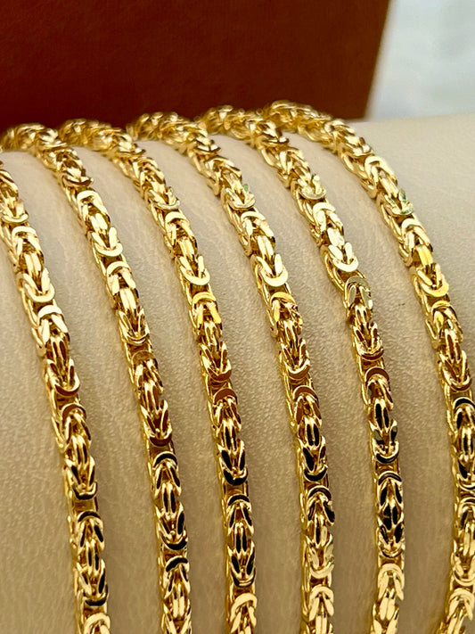 18K Gold Byzantine Necklace - Luxe Style in 20, 22, 24, 25 - Finegold750