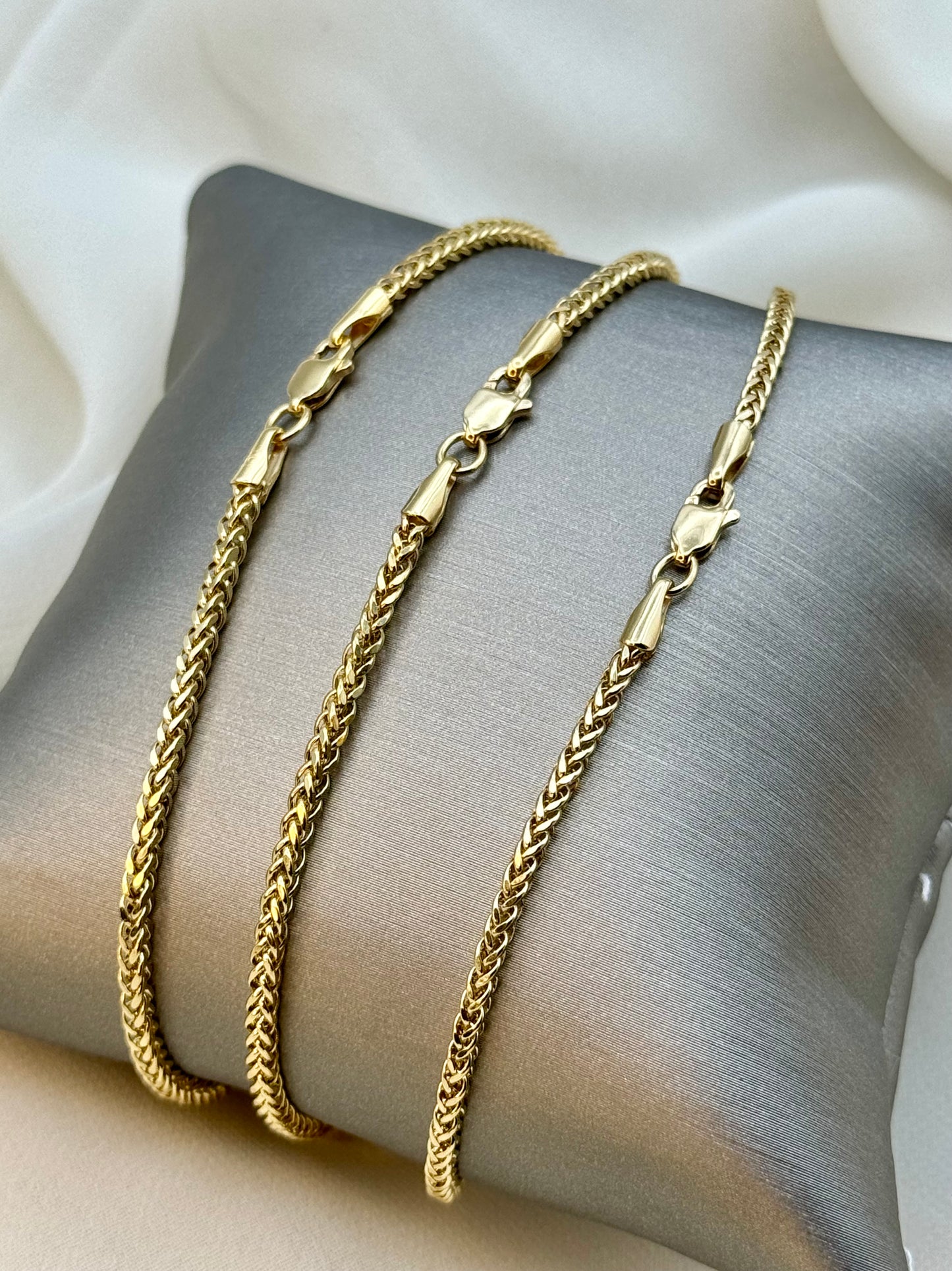 18K Gold Foxtail Chain Necklace (2.5mm)