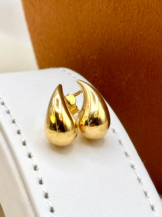 18K Solid Gold Drop Earrings with Push Back – Unique Modern Design, Perfect Birthday or Anniversary Gift