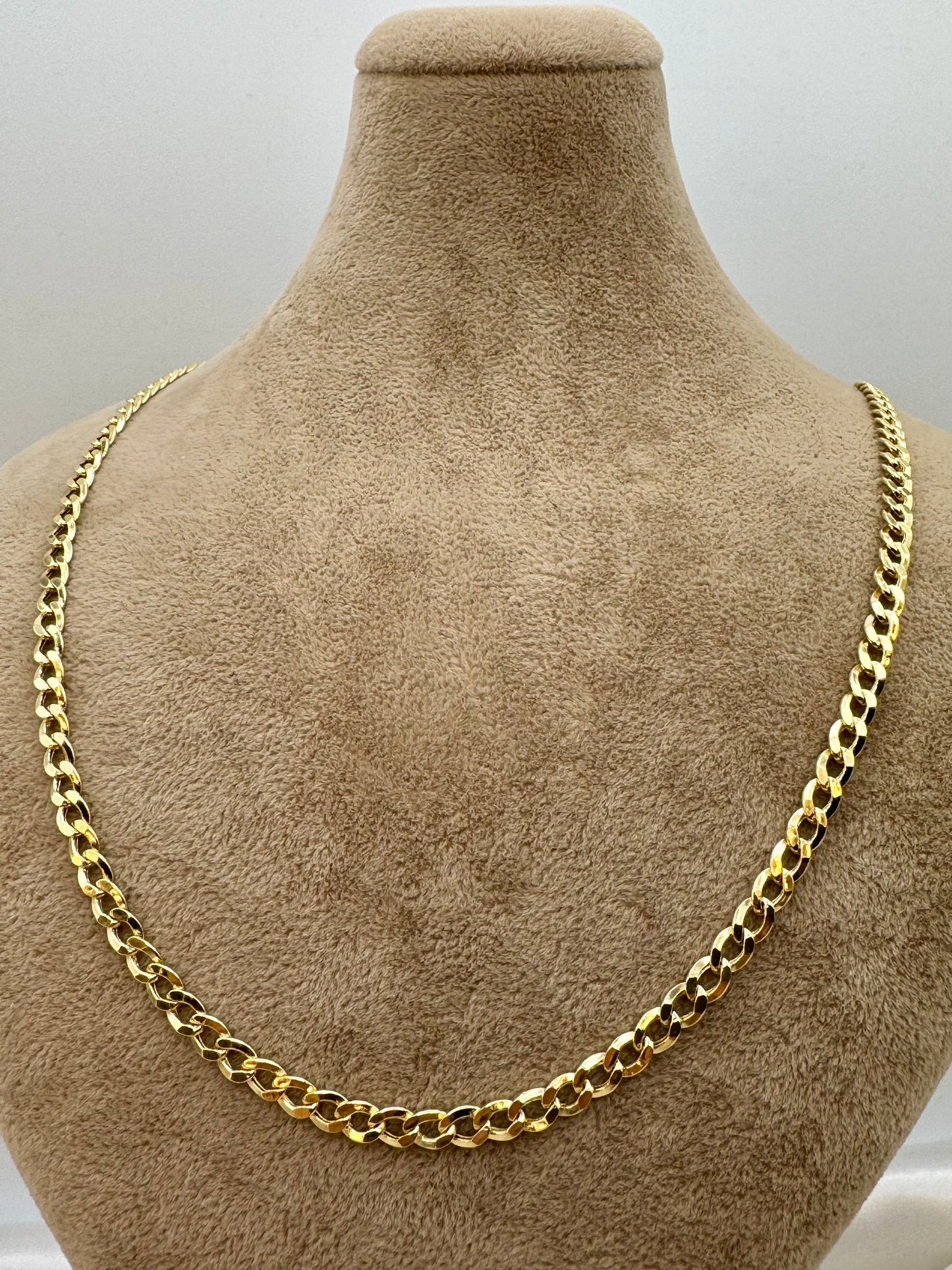14K Gold Curb Link Chain Necklace – 19.5", 4.2mm, Unisex Gold Chain, Perfect Christmas Gift for Men & Women